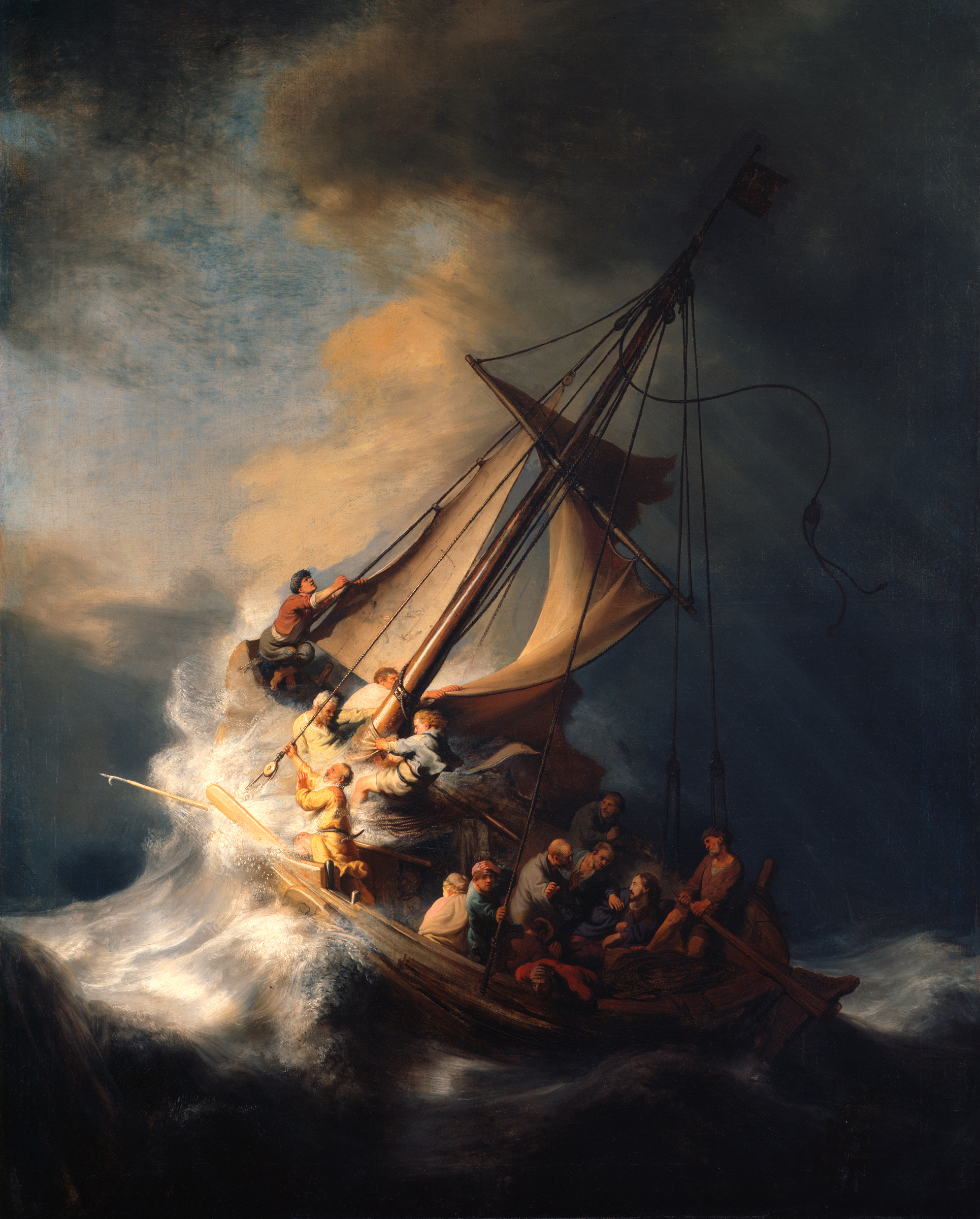 加利利海上的風暴 by Rembrandt van Rijn - 1633 - 160 cm × 128 cm 