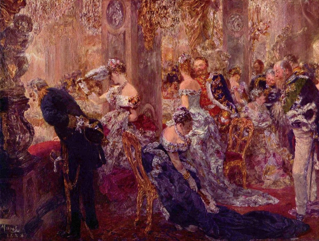 В Белом зале by Адольф фон Менцель - 1888 - 21,5 x 29 см 