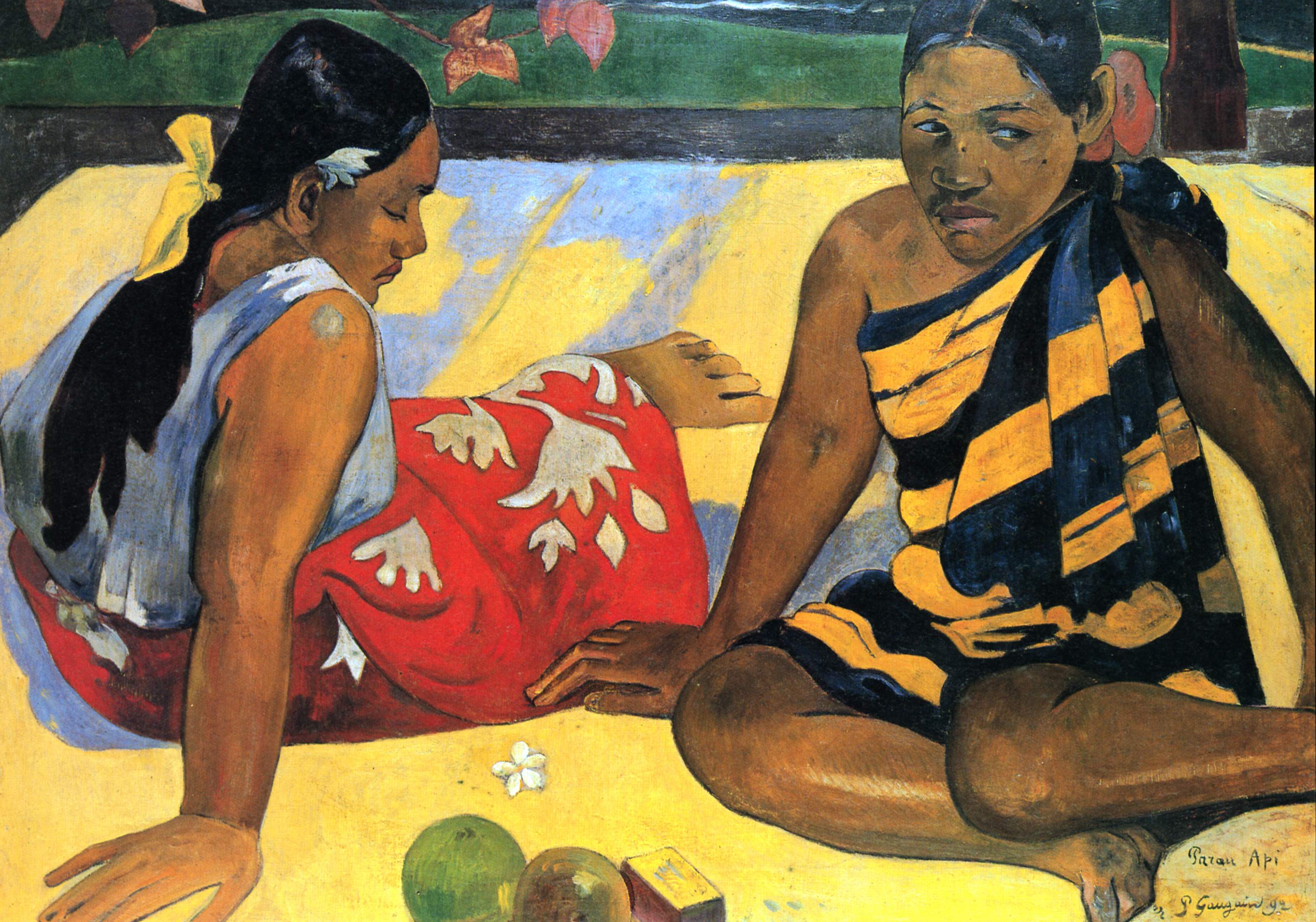 Parau api, (Zwei Frauen aus Tahiti) by Paul Gauguin - 1892 - 67 x 91 cm Staatliche Kunstsammlungen Dresden