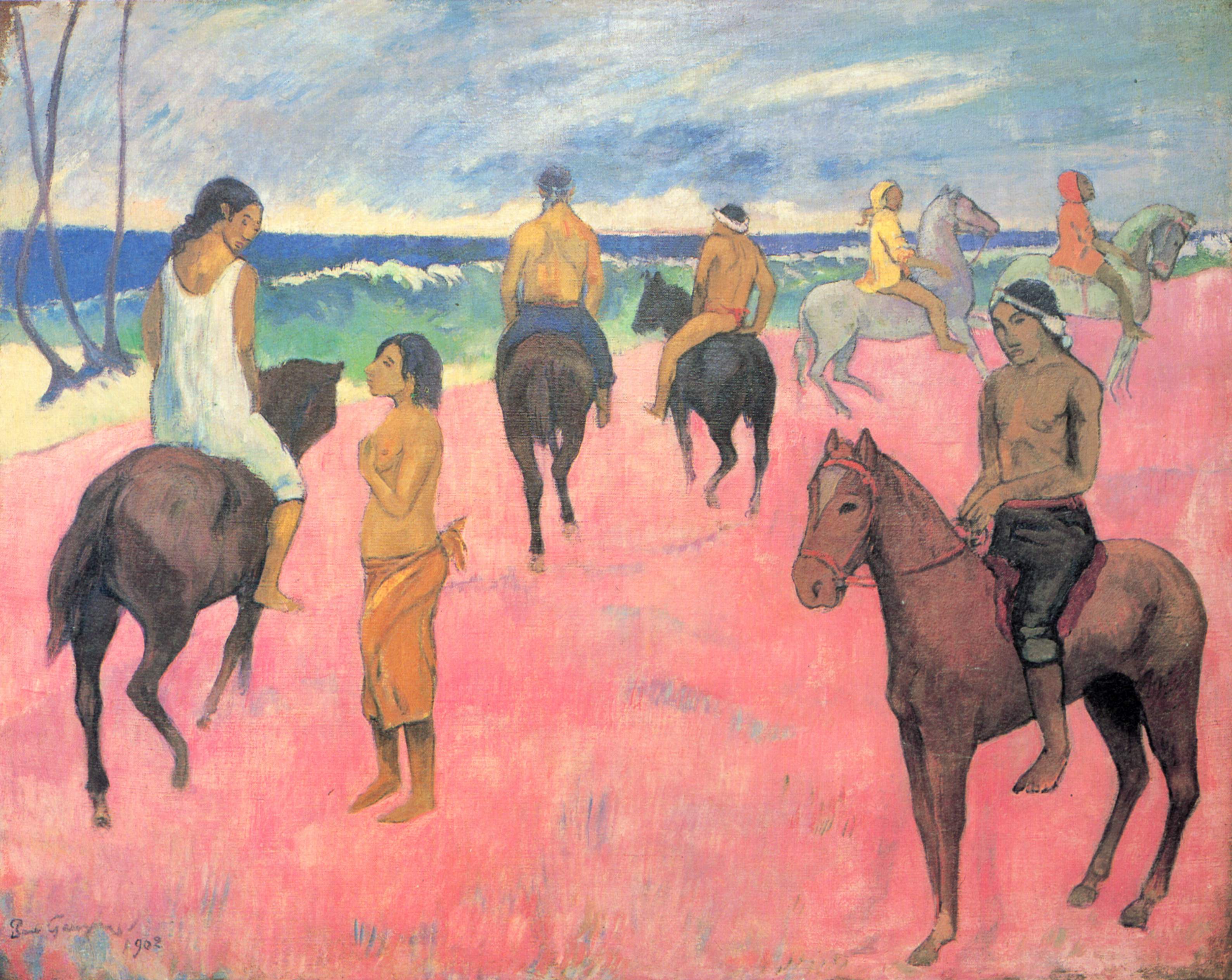 Cavalieri sulla spiaggia by Paul Gauguin - 1902 - 73 × 92 cm collezione privata