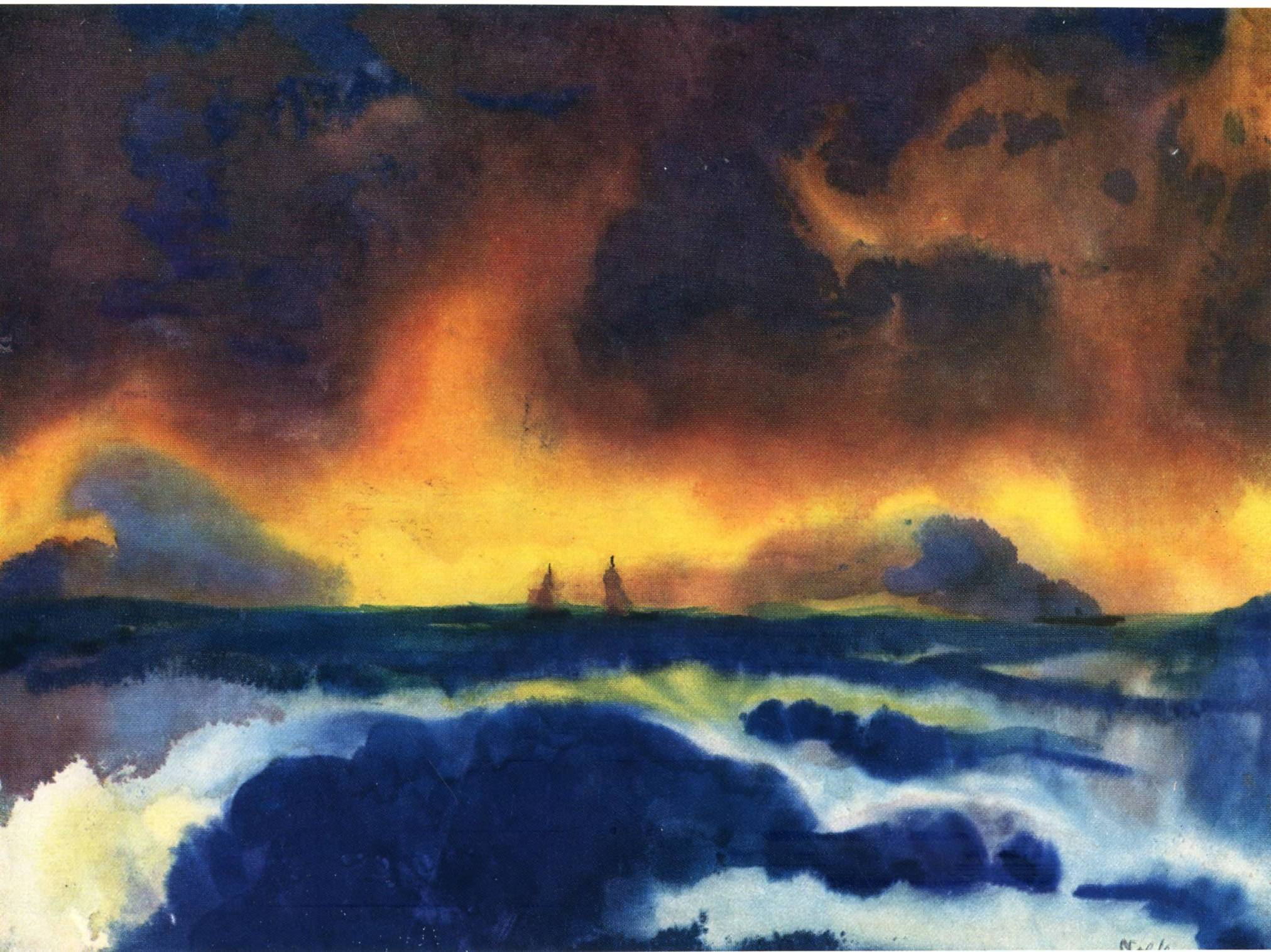 Stormy Sea by Emil Nolde - 1930 - 34 x 45 cm Sprengel Museum Hannover