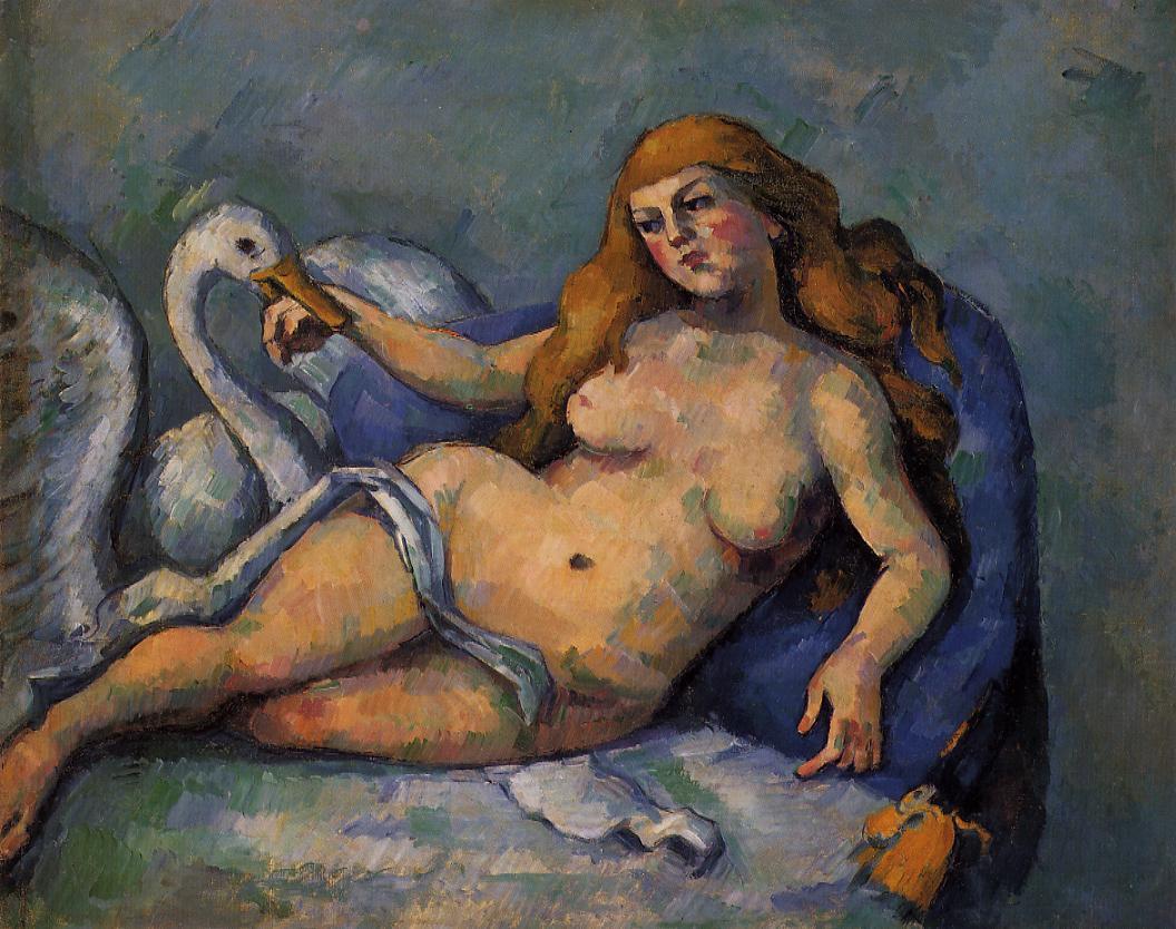麗妲與天鵝 by Paul Cézanne - 約1882 - 59.8 x 75 公分 