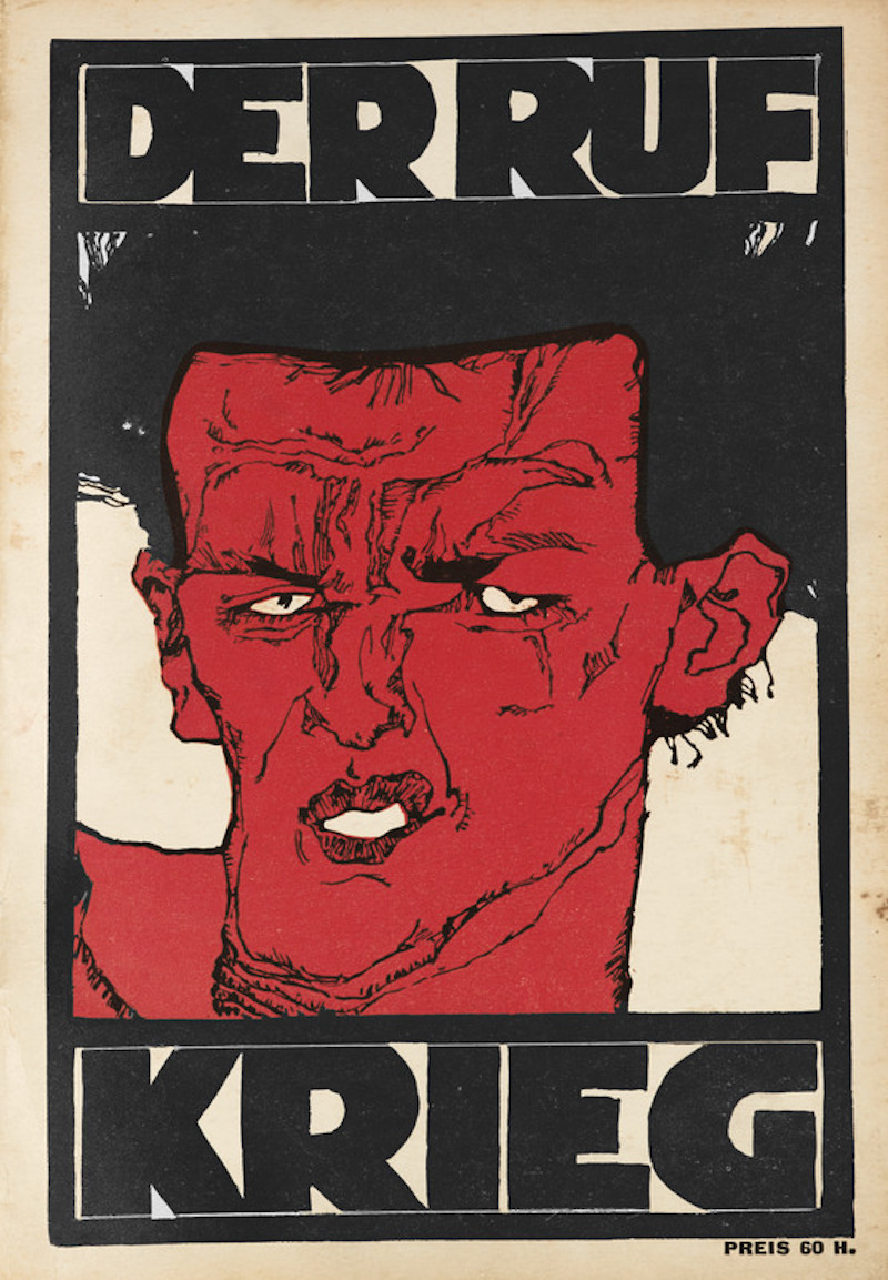 Revista "Der Ruf" (ediție specială de război"Krieg", Noiembrie 1912) by Egon Schiele - 1912 - - 