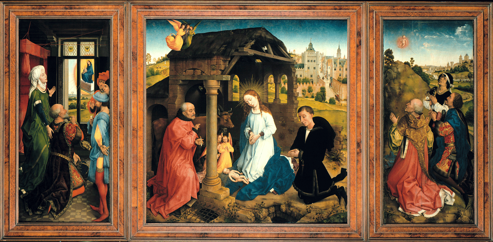 Triptiek met de Geboorte van Christus by Rogier van der Weyden - 1445-50 - 91 x 89 cm Gemäldegalerie