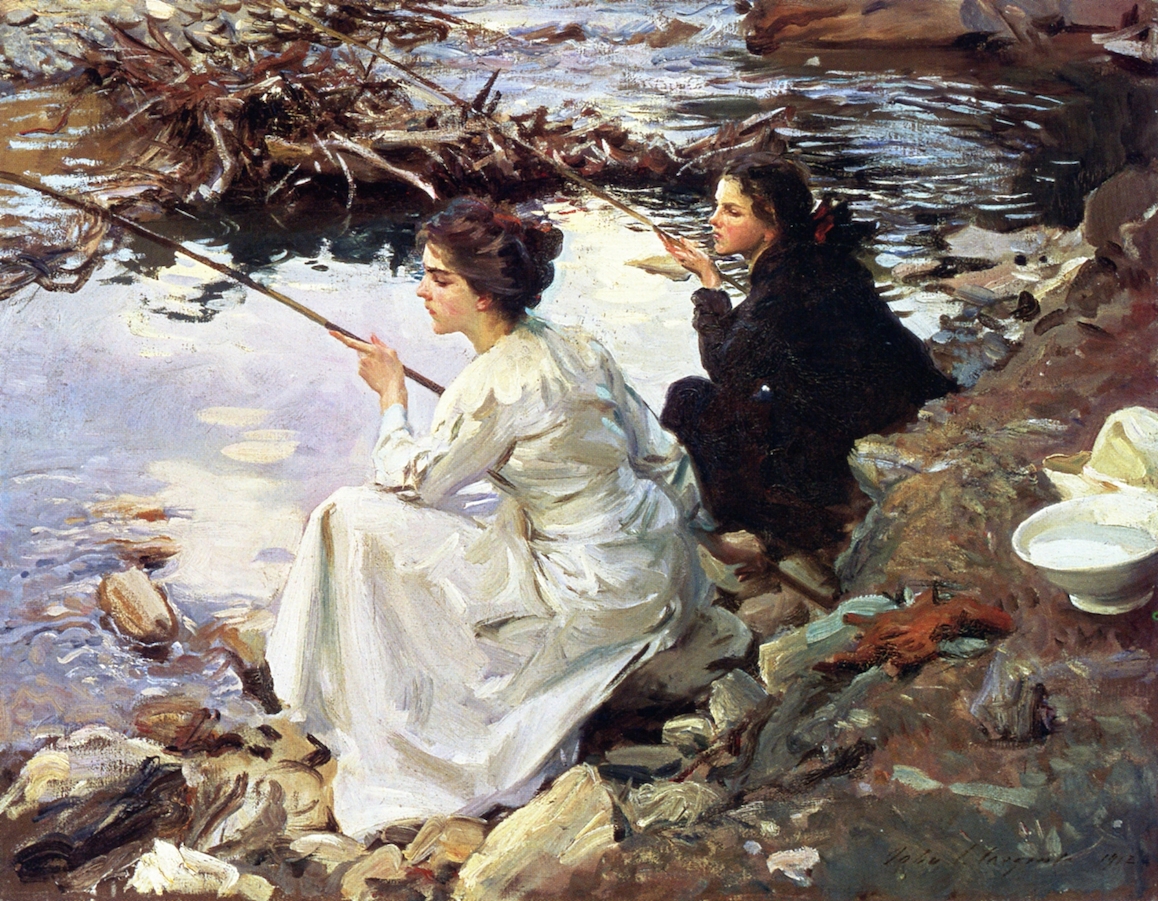 Dos Chicas Pescando by John Singer Sargent - 1912 El Museo de Arte de Cincinnati