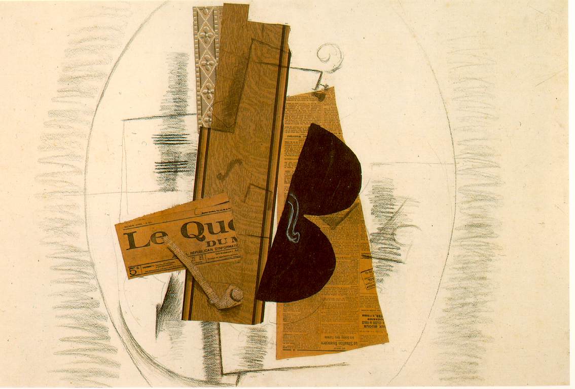 Скрипка и трубка, "Le Quotidien" by Жорж Брак - 1913 - 74 x 106 см 