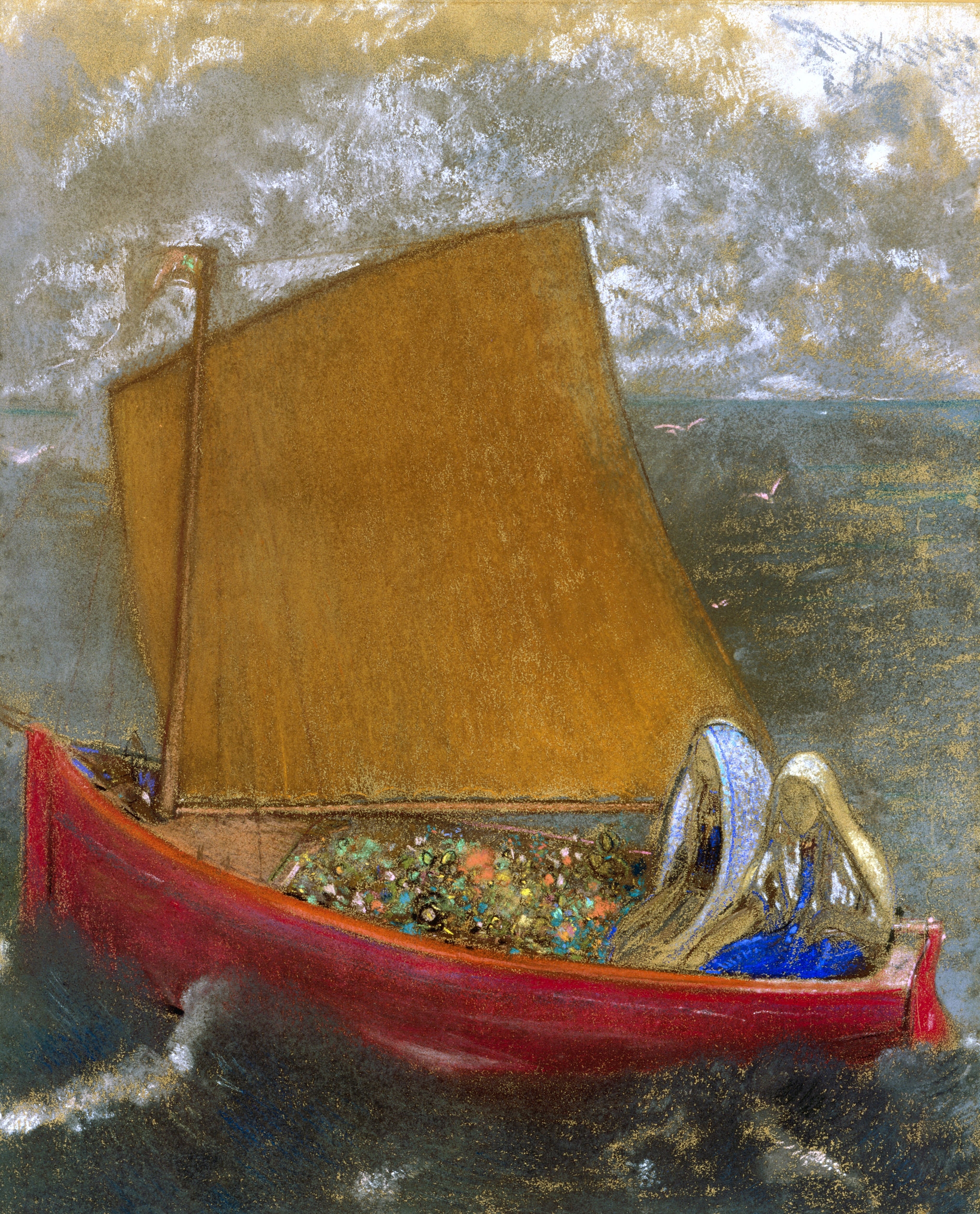 黃帆 by Odilon Redon - 1905 - 23x 18 1/2 英寸 