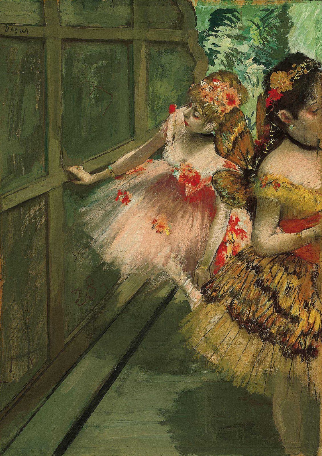 Dancers in the Wings by Edgar Degas - c. 1876-1878 - 69.2 x 50.2 cm Norton Simon Museum