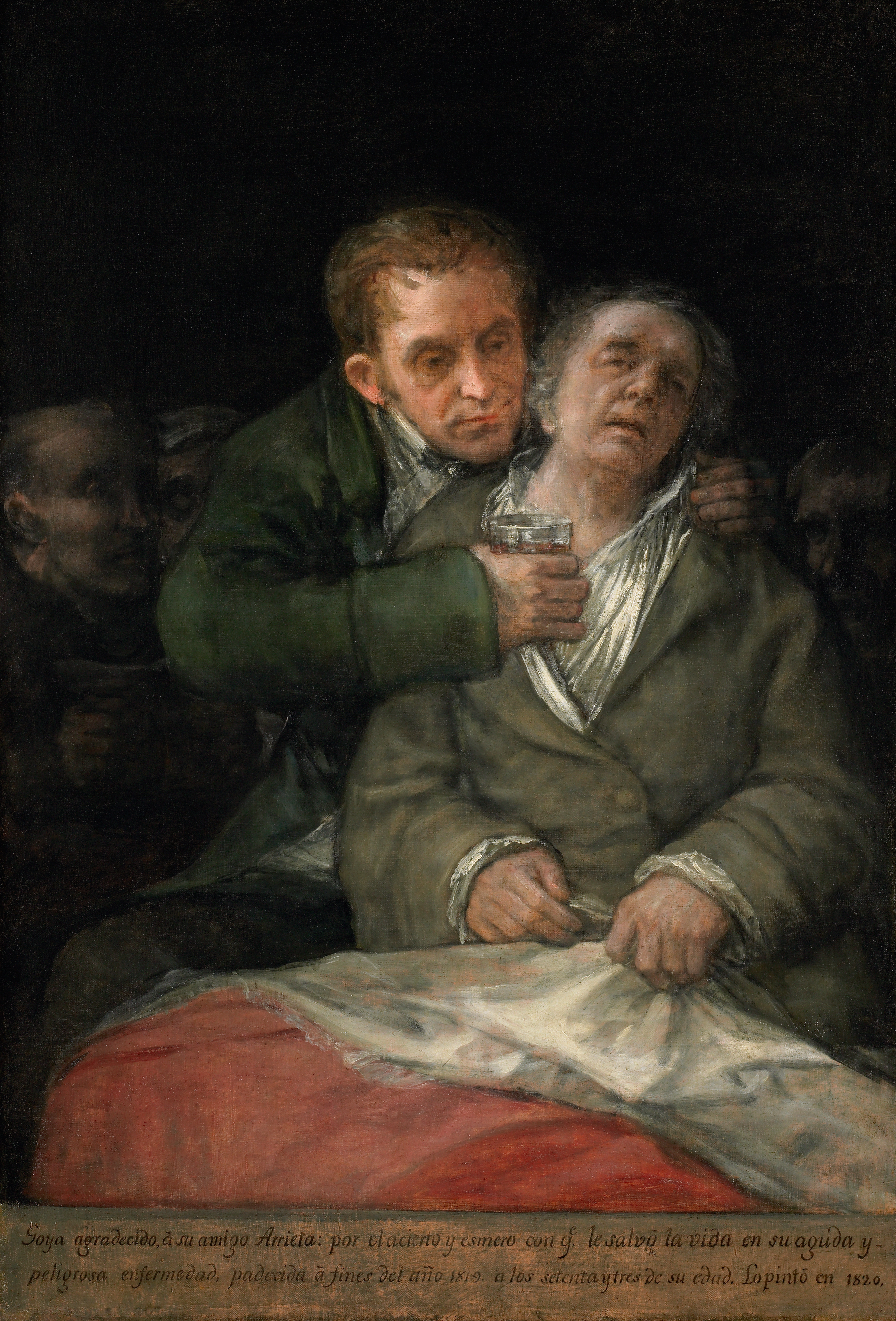 與阿利雅塔醫師的自畫像 by Francisco Goya - 1820 - 30.125 x 45.125 英吋 