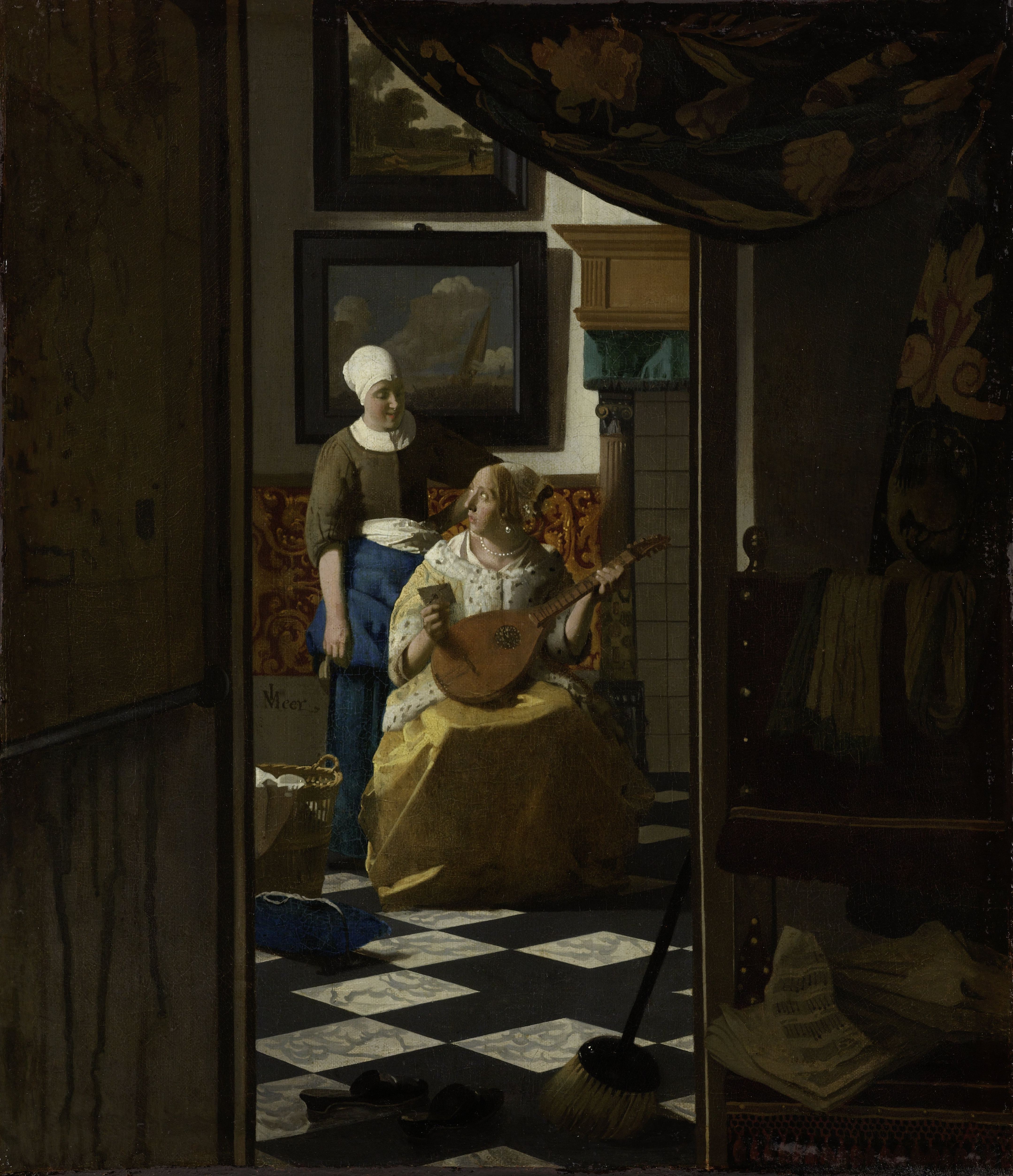 The Love Letter by Johannes Vermeer - 1669 - 44 × 38,5 cm Rijksmuseum