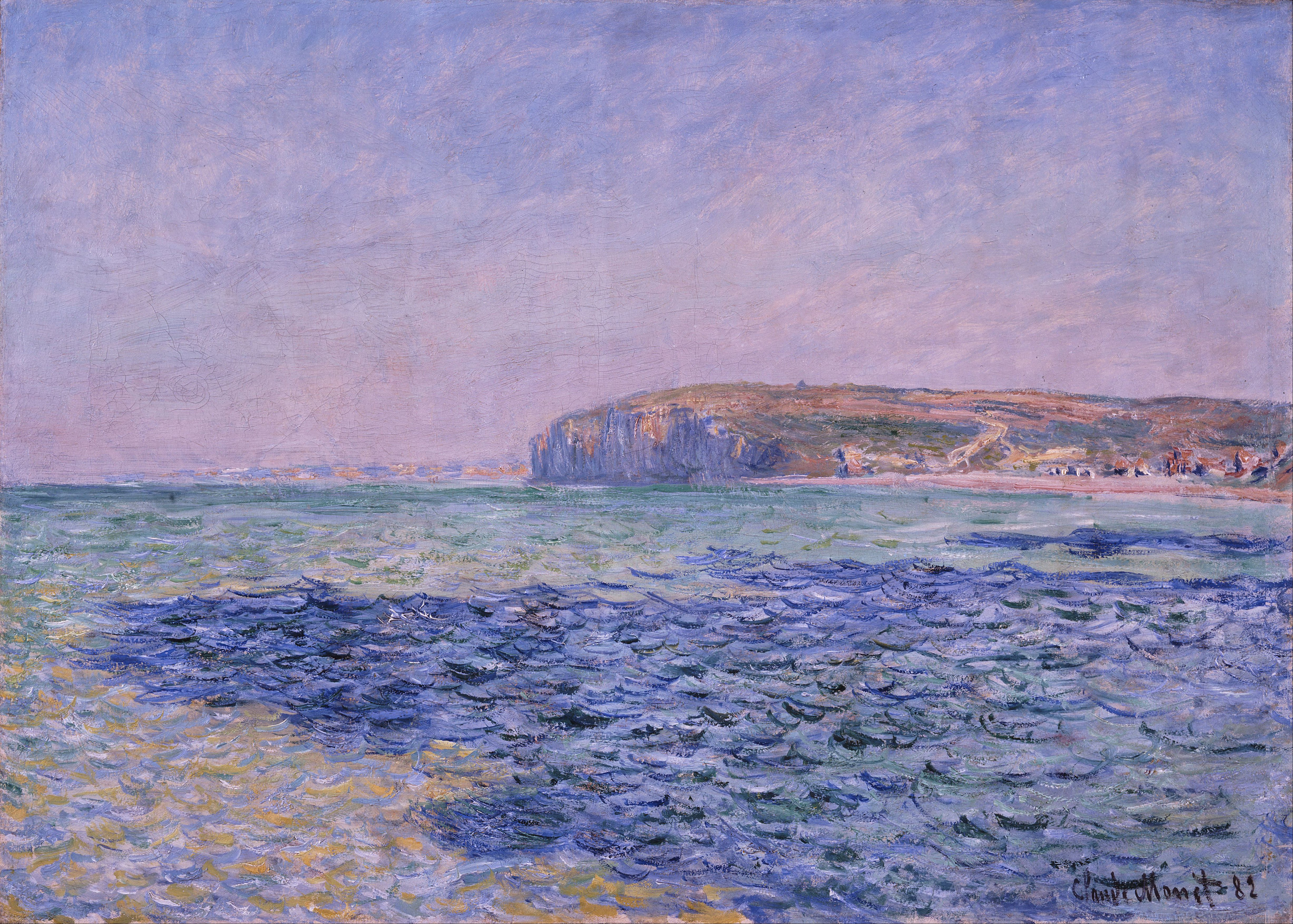 Cienie na morzu. Klify Pourville by Claude Monet - 1882 - 80 x 57 cm 