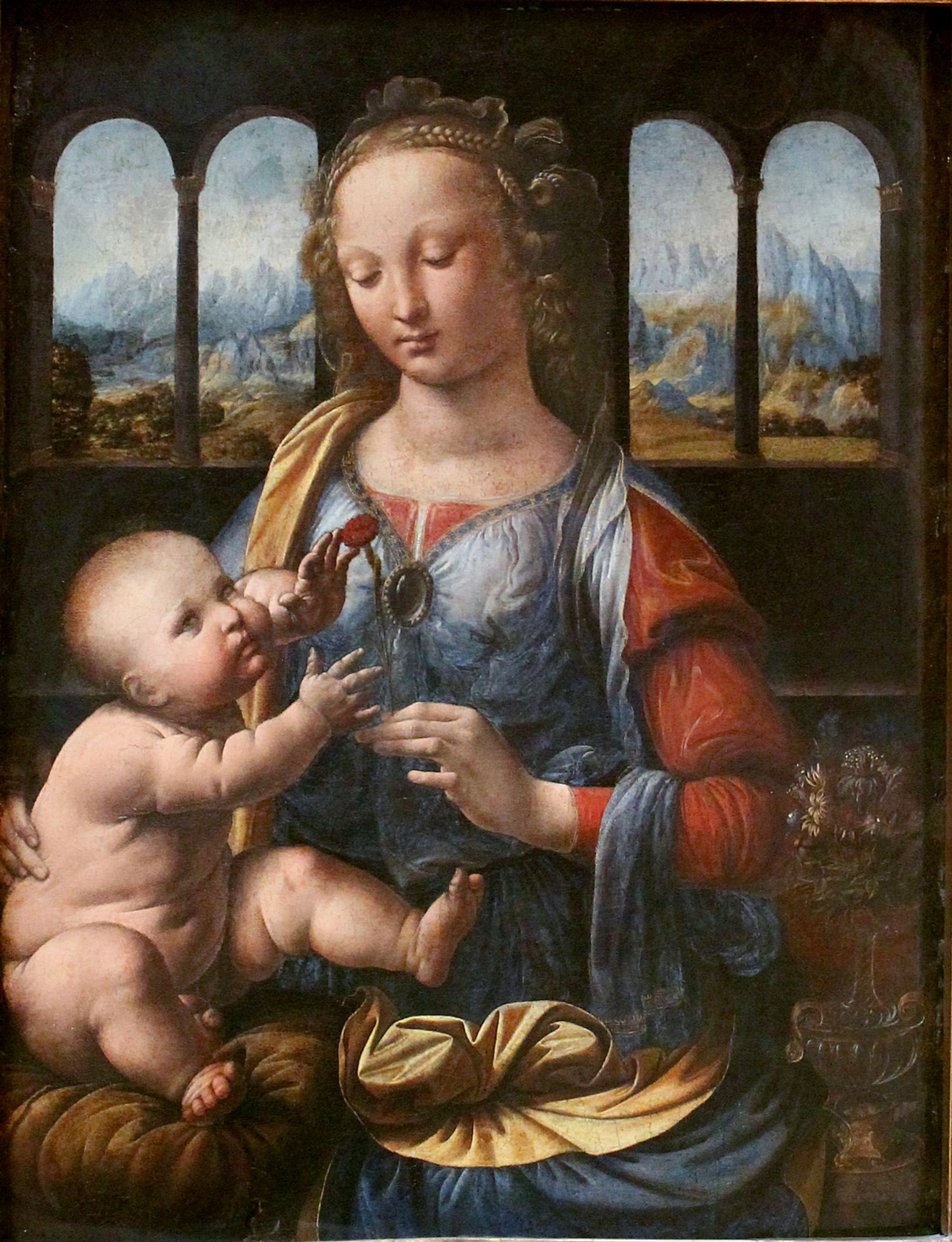 Madonna of the Carnation by Leonardo da Vinci - 1478–1480 - 62 cm x 48 cm Alte Pinakothek