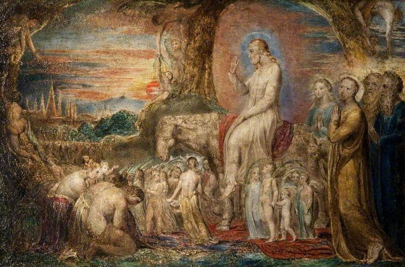 دخول المسيح إالى القدس by William Blake - 1800 - 31.1 × 47.9 سم 
