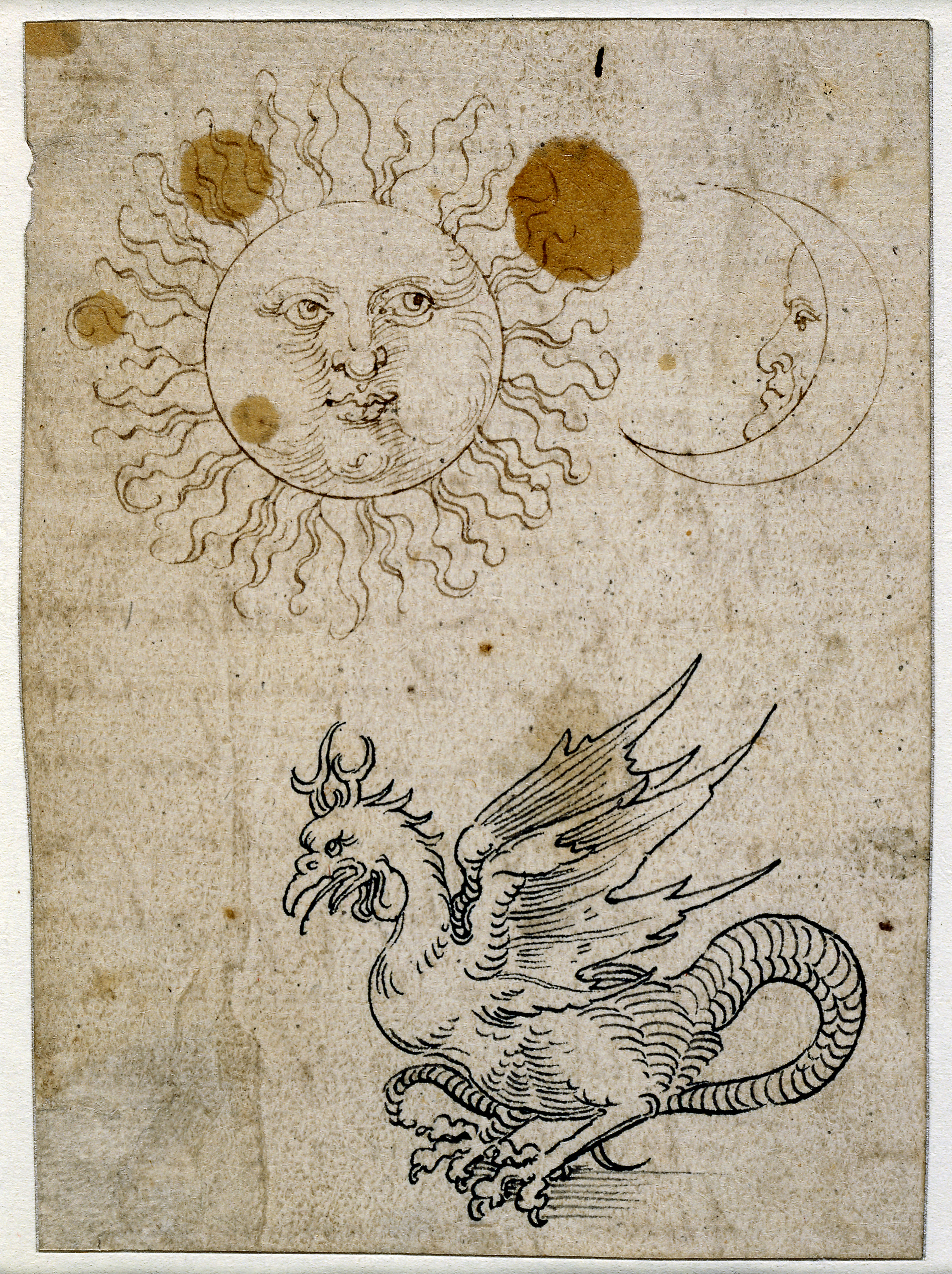 De zon, de maan en een basilisk by Albrecht Durer - 1507 - 1509 - 11,8 x 8,6 cm 