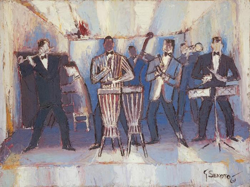 爵士樂隊 by Gerard Sekoto - 1961 - 45 x 60 厘米 