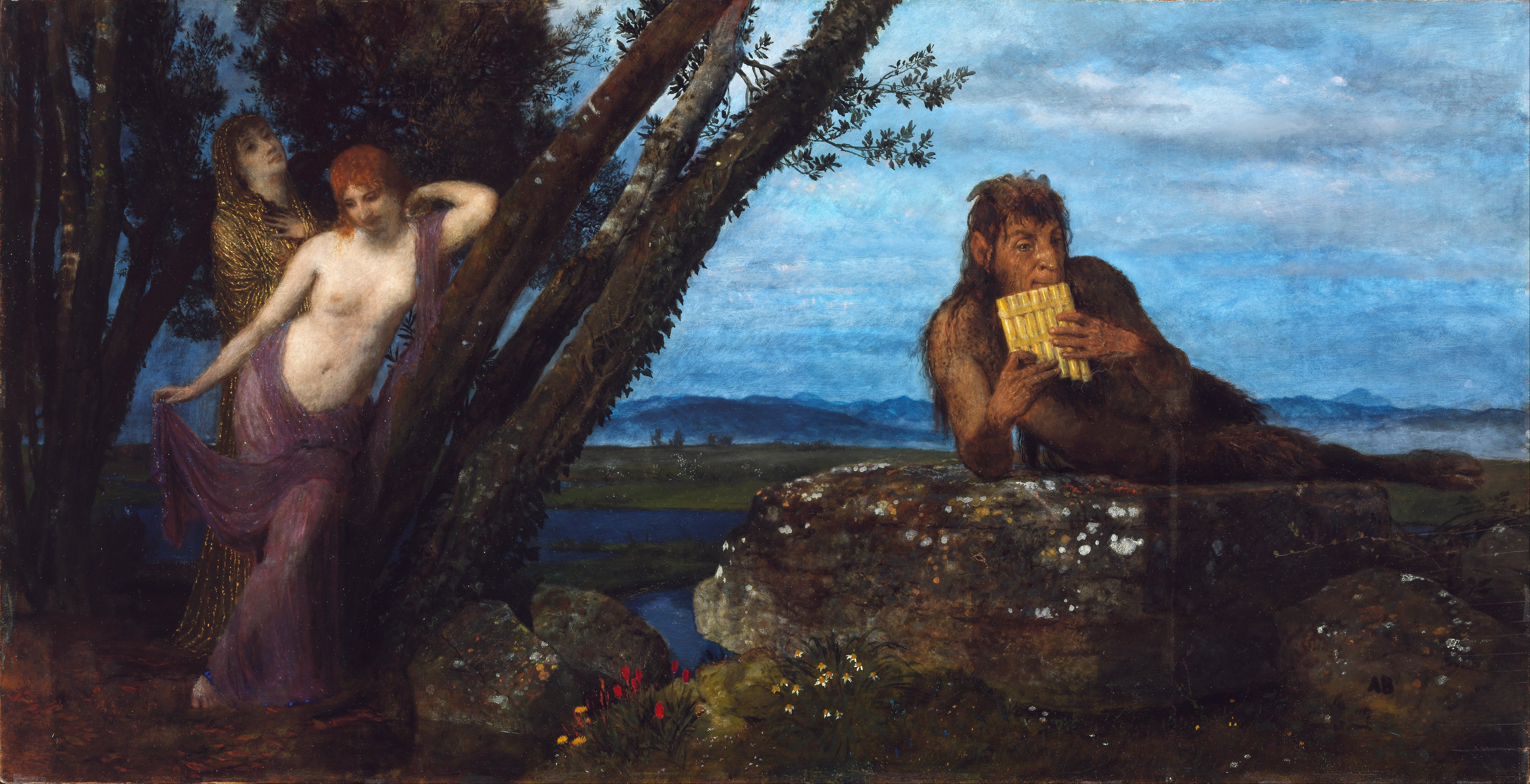 春日傍晚 by Arnold Böcklin - 1879 - 67.4 x 129.5 cm 