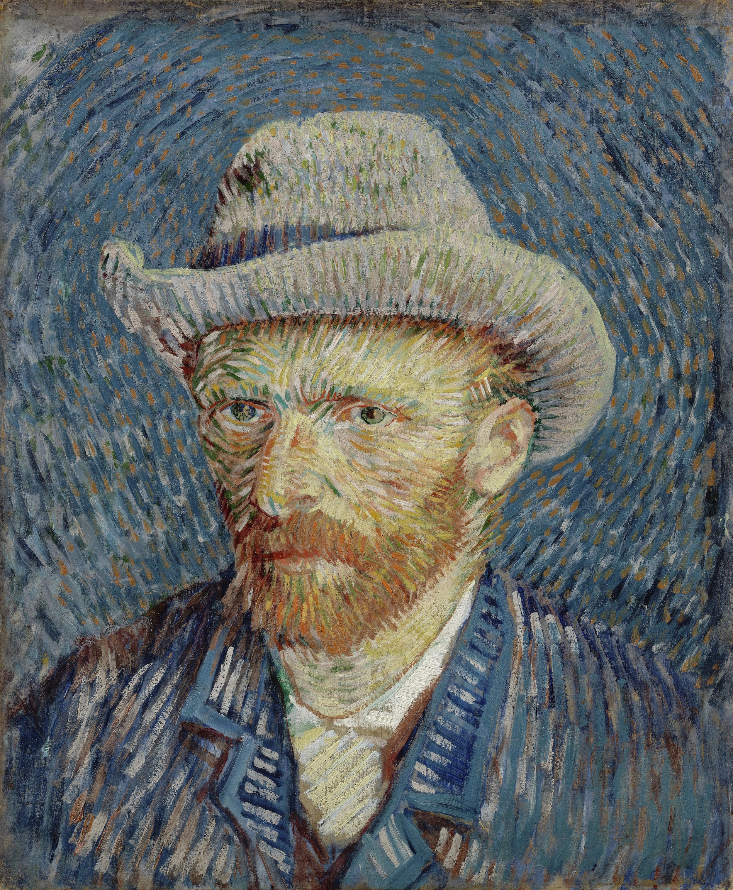 Self-Portrait with Grey Felt Hat by Vincent van Gogh - September - October 1887 - 44.5 cm x 37.2 cm Van Gogh Museum