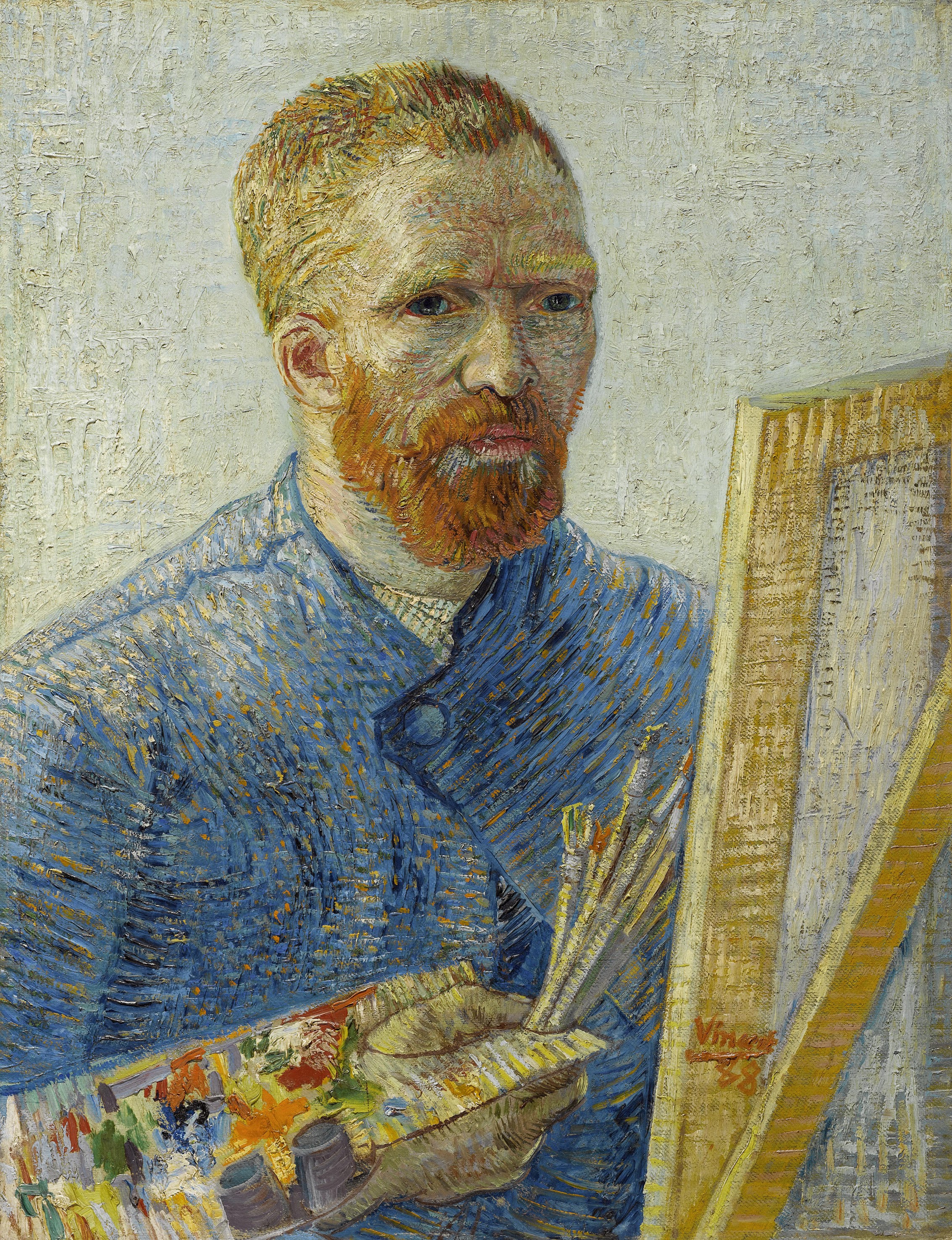 Selbstbildnis als Maler by Vincent van Gogh - Dezember 1887 - Februar 1888 - 65.1 cm x 50 cm  Van Gogh Museum