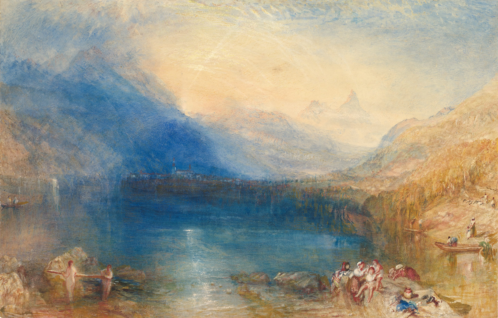 The Lake of Zug by Joseph Mallord William Turner - 1843 - 11 3/4 x 18 3/8 in Metropolitan Museum of Art