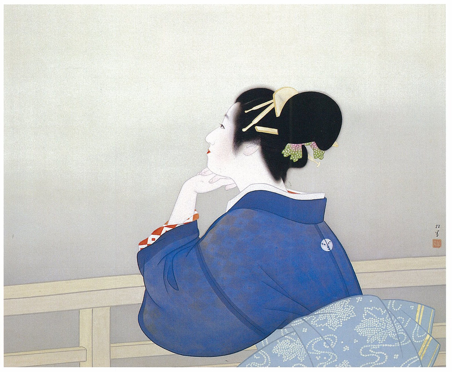 Femeie care așteaptă răsăritul lunii by Uemura Shōen - 1944 - 86 x 73 cm 