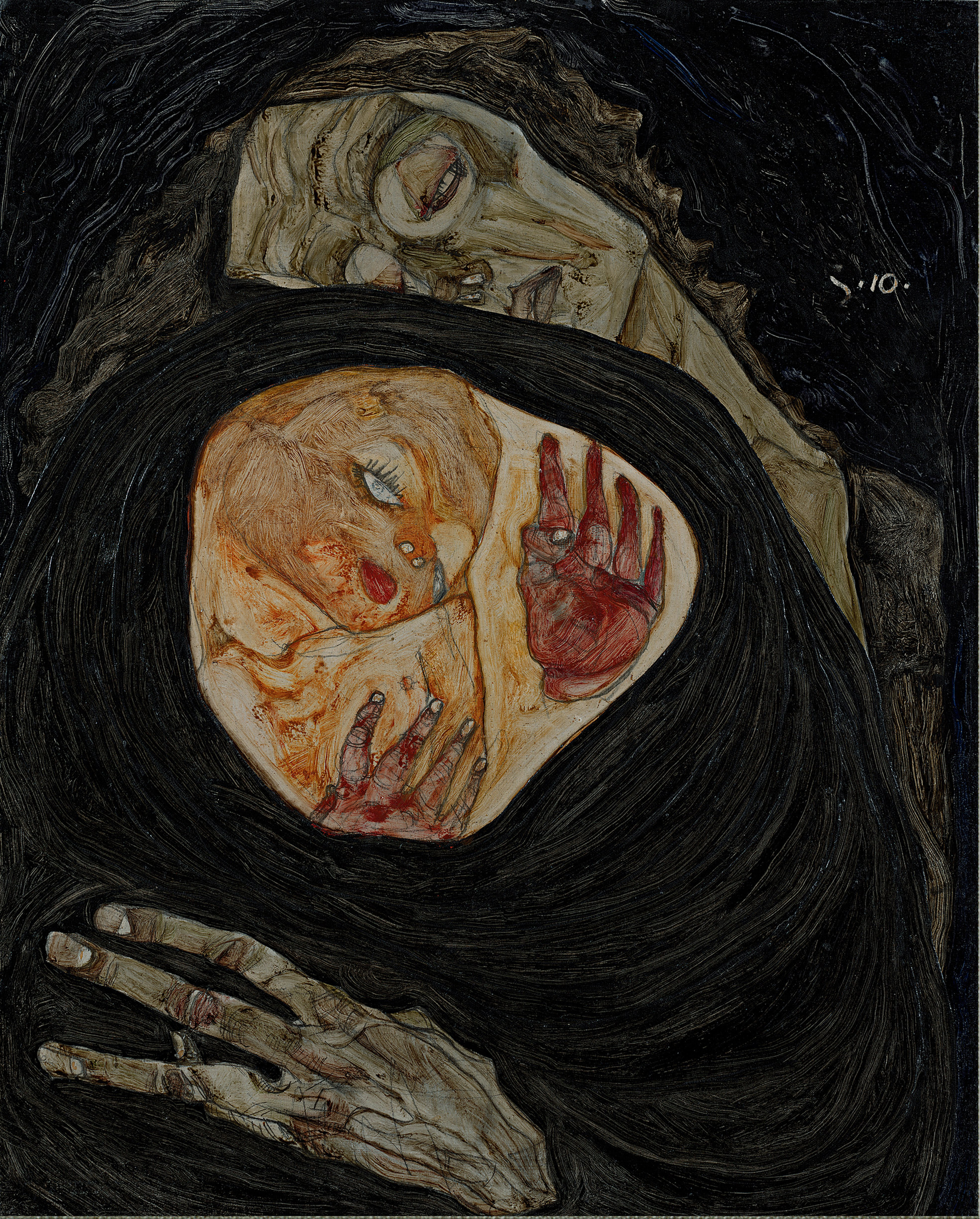 Dead Mother by Egon Schiele - c. 1910 - 32 x 25.7 cm private collection