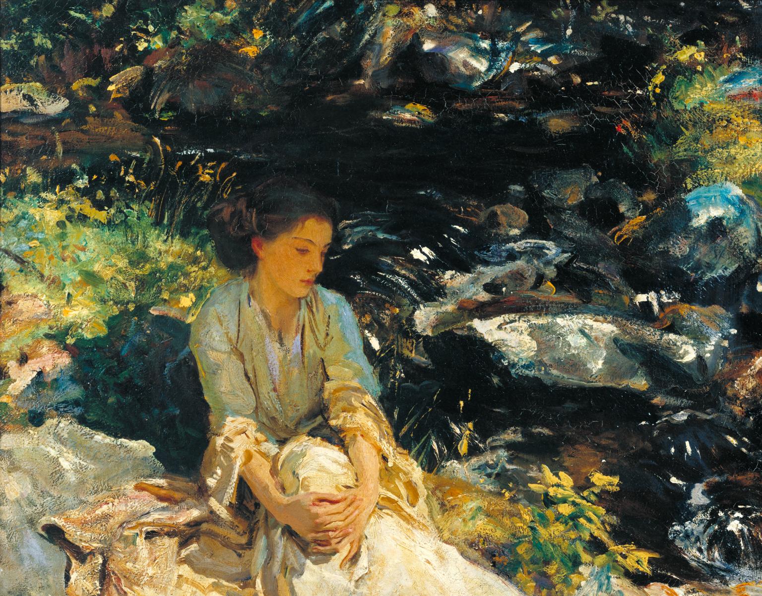 黑溪 by 约翰 · 辛格 · 萨金特 - 约1908  - 52 x 46.5 厘米 