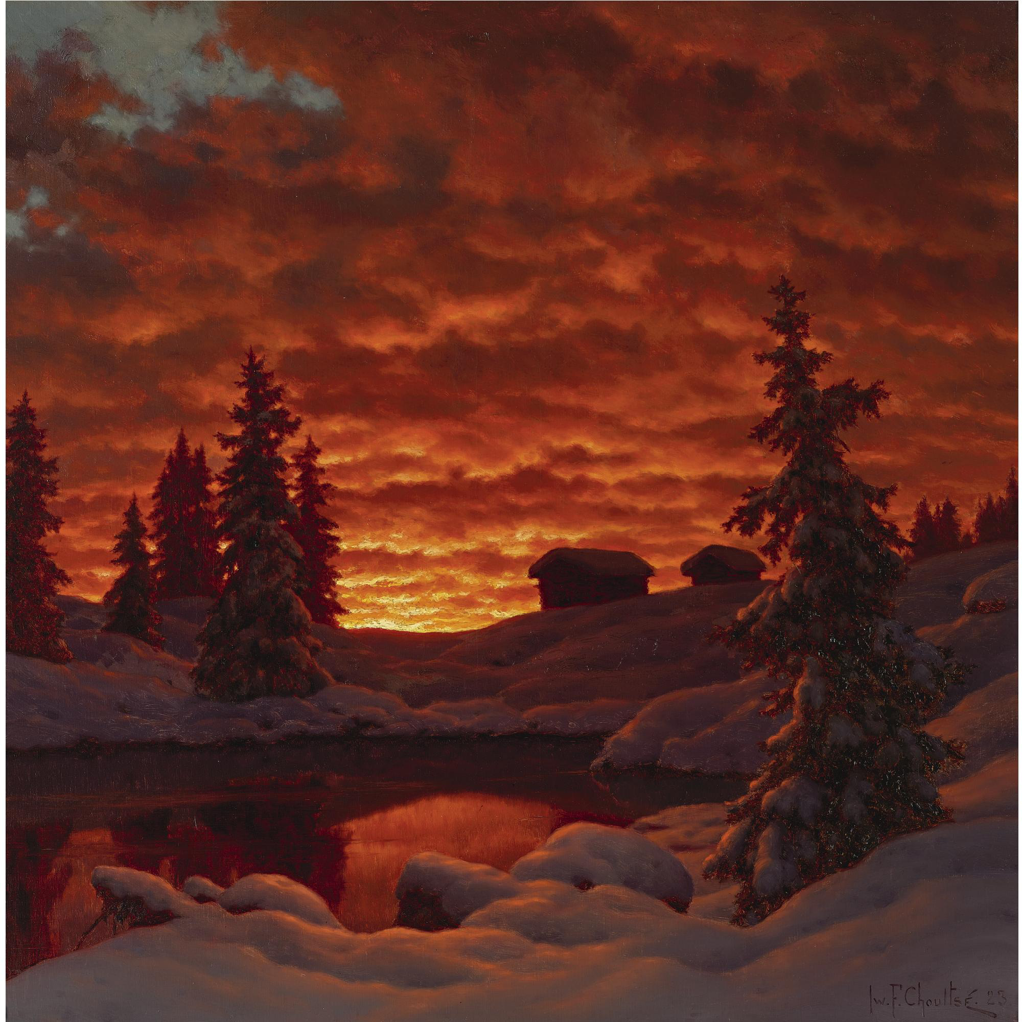 Ruský západ slunce by Ivan Fedorovich Choultsé - 1923 - 55,2 x 69,8 cm 