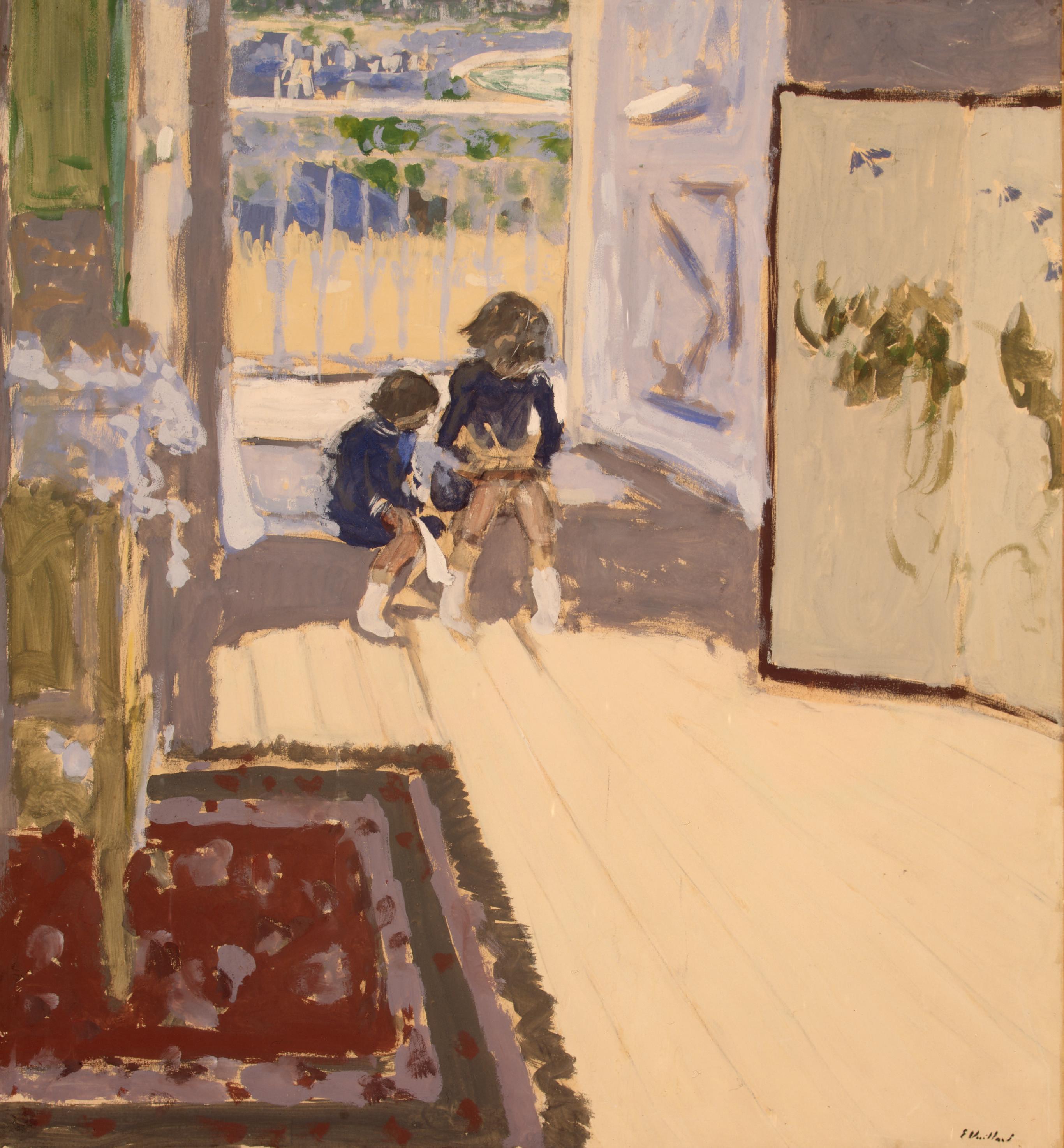 Deux enfants jouant dans une pièce by Édouard Vuillard - ca. 1909 Musée de l'Ermitage