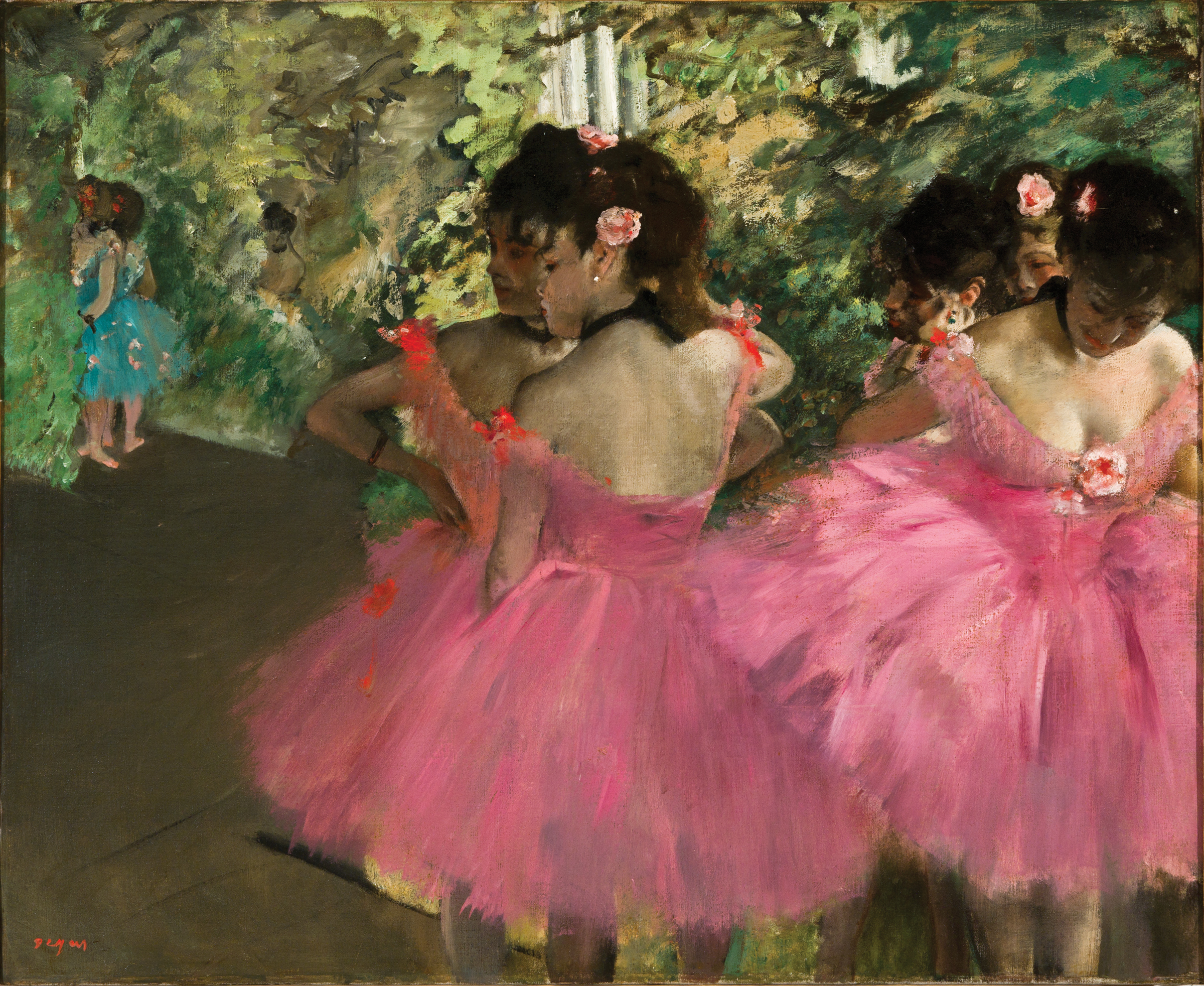 Tancerki w Różowym by Edgar Degas - około 1876 - 23¼ x 29¼ cali 