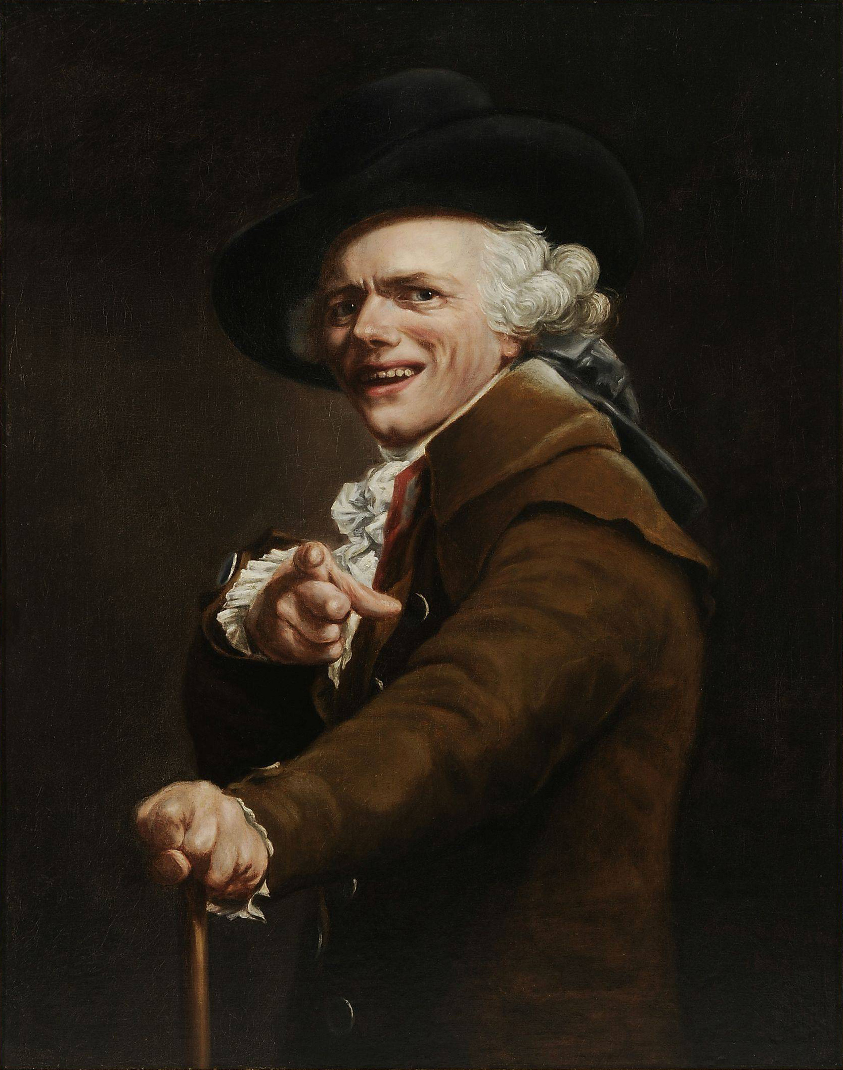 Self-portrait of the artist in the guise of a mocker by Joseph Ducreux - 1791 - 91 × 72 cm Musée du Louvre