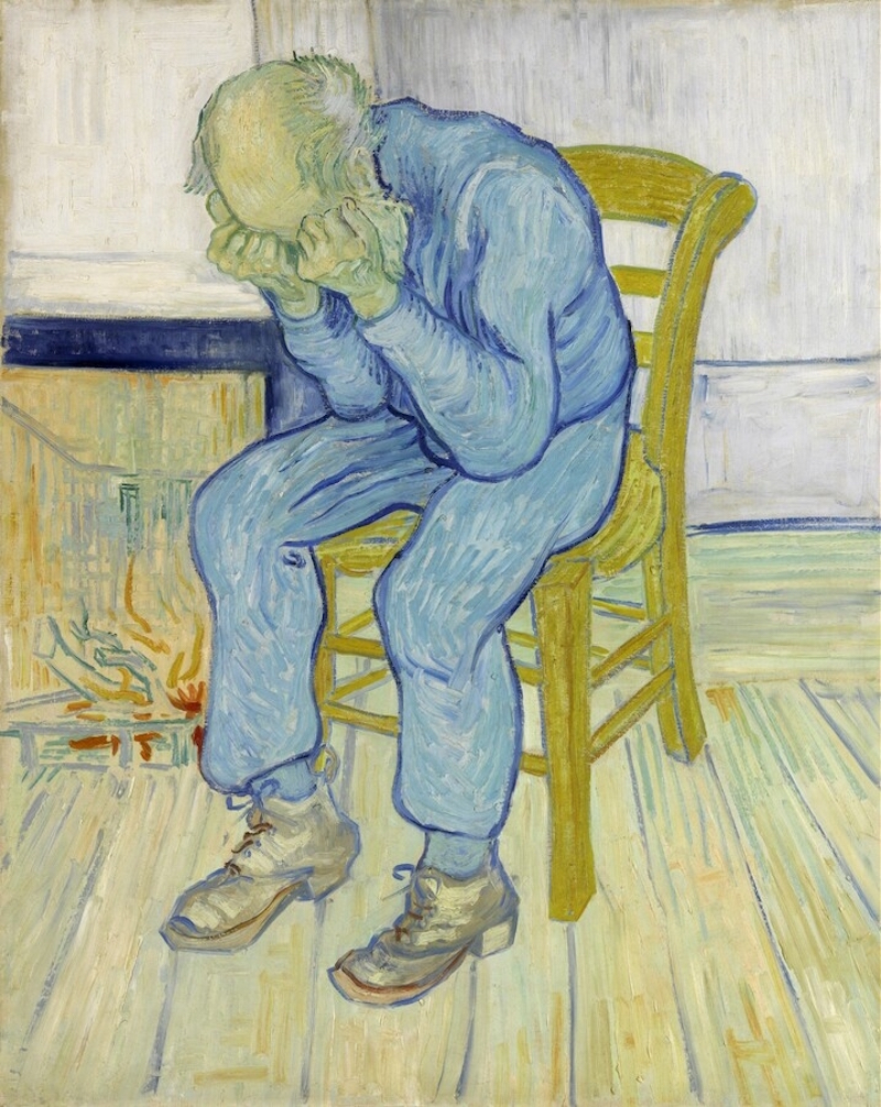 《悲伤的老人（在永恒之门）》 by 文森· 威廉·梵高 - 1890 - 80 x 64 cm 库勒-穆勒博物馆