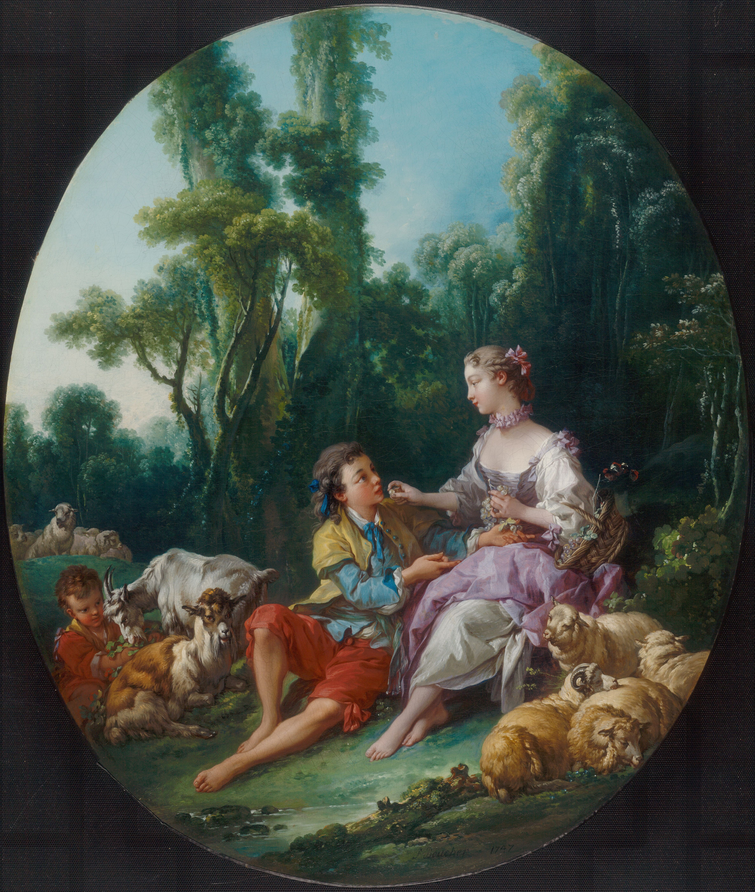 Are They Thinking about the Grape? by Francois Boucher - 1747 - 80.8 x 68.5 cm Art Institute of Chicago