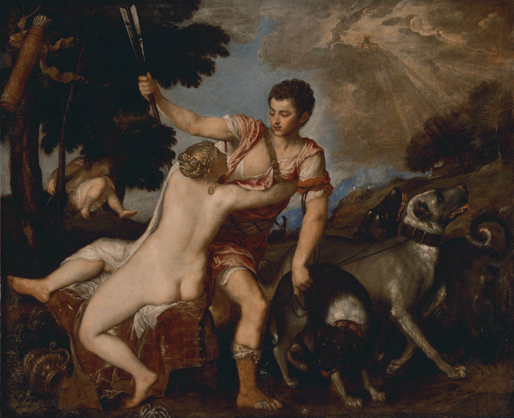 Venus and Adonis by  Titian - about 1555 - 1560 - 160 × 196.5 cm J. Paul Getty Museum