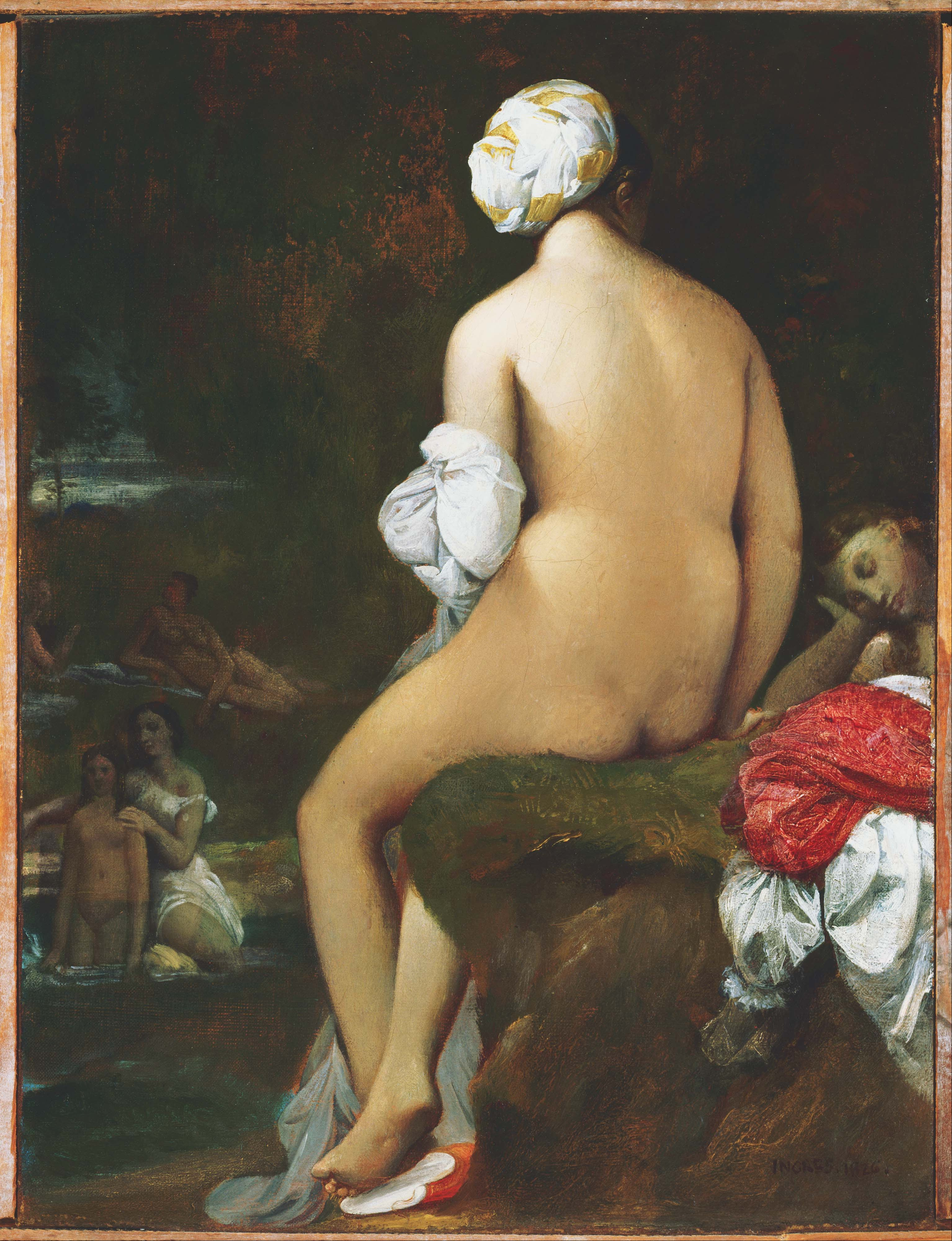 小浴者 by 让·奥古斯特·多米尼克· 安格尔 - 1826 - 9.88 x 12.88 in 菲利普收藏馆