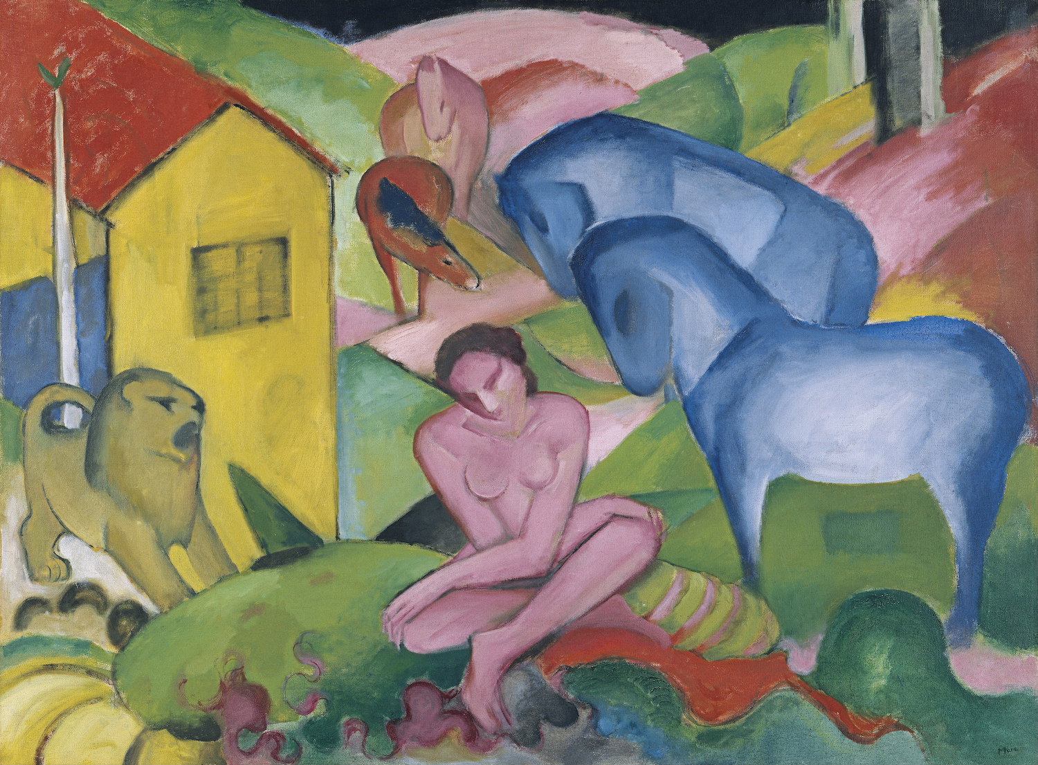 الحلم by Franz Marc - ١٩١٢ - ١٣٥ × ١٠٠.٥ سم 