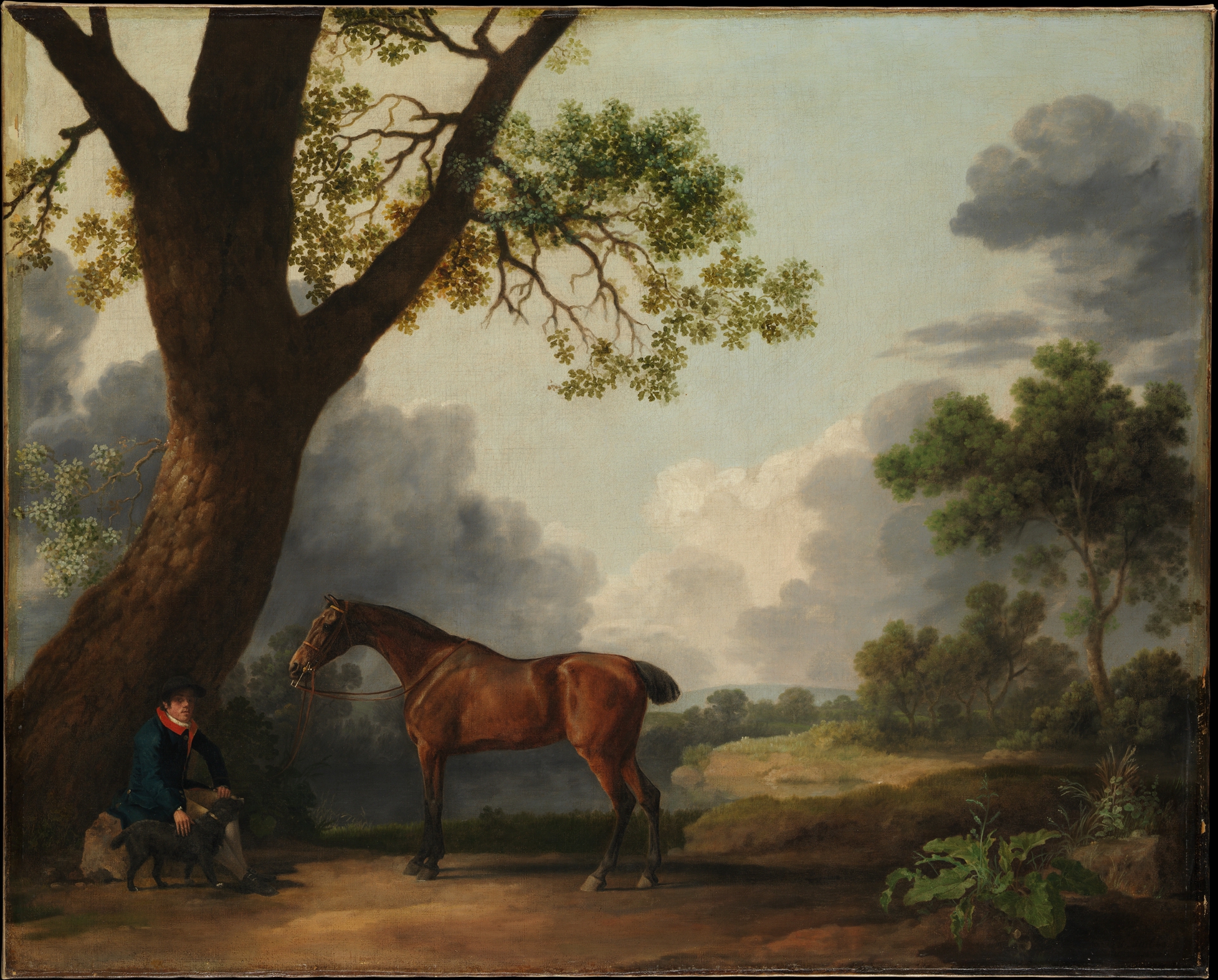 Das Jagdpferd des dritten Herzogs von Dorset mit einem Reitknecht und einem Hund by George Stubbs - 1768 - 101,6 x 126,4 cm Metropolitan Museum of Art