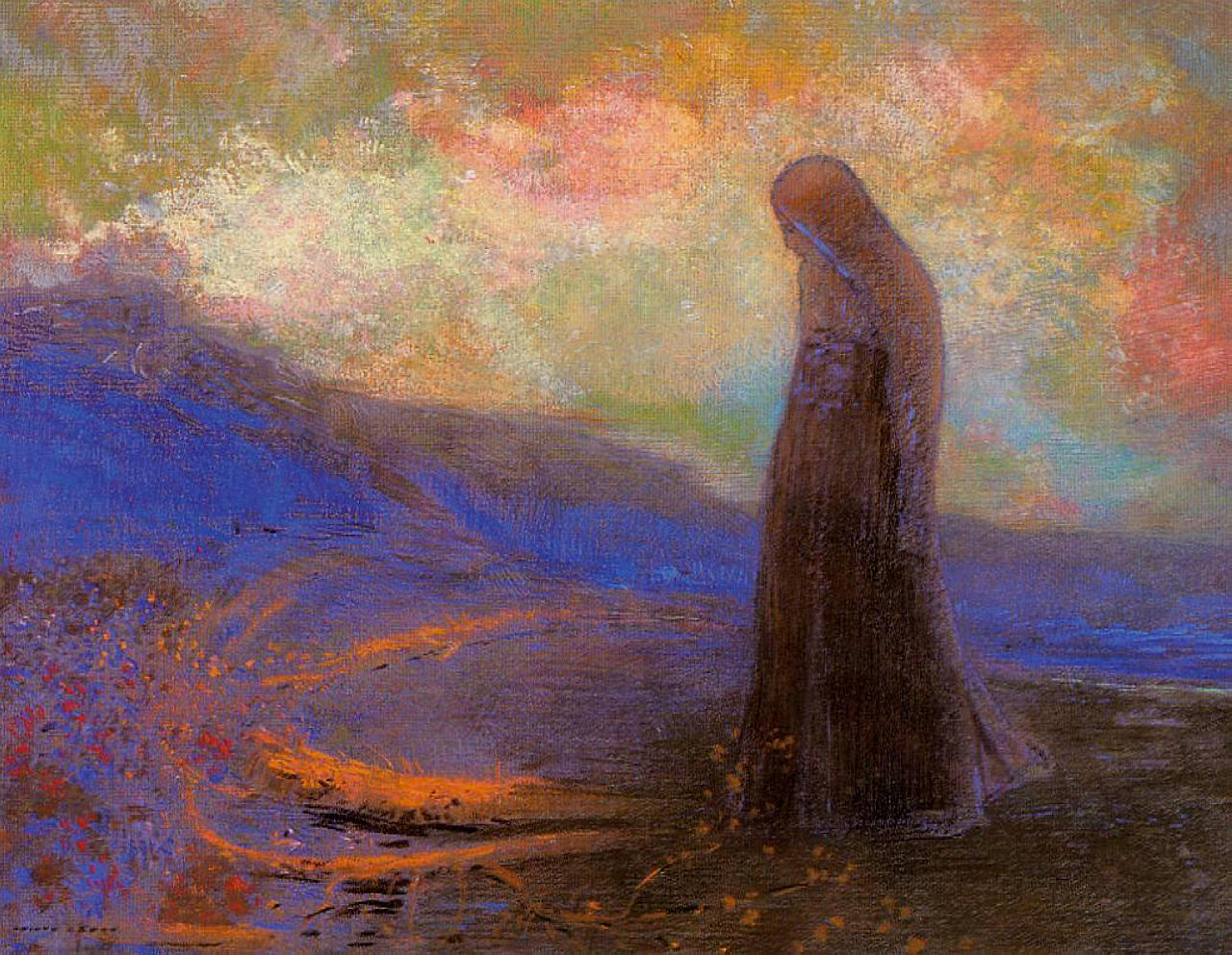 Рефлексия by Odilon Redon - 1900 - 47.8 x 61.2 см 