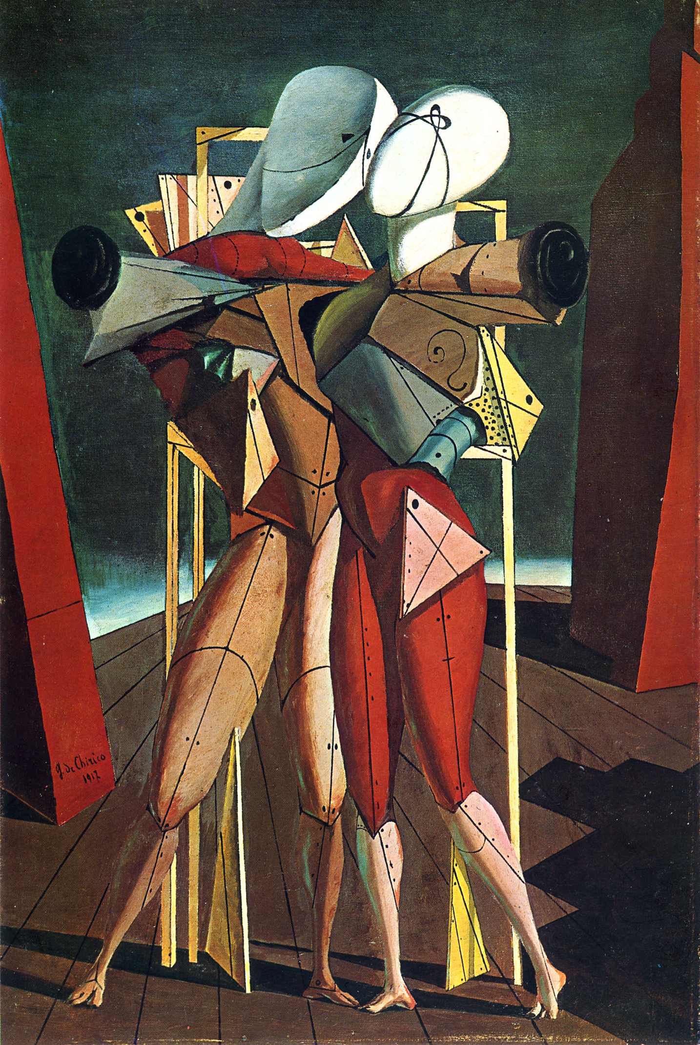 Hector And Andromache by Giorgio de Chirico - 1917 private collection