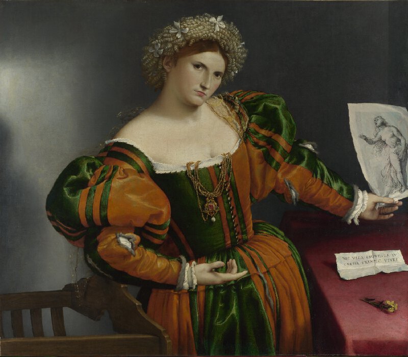 Портрет жінки, натхненної Лукрецією by Lorenzo Lotto - бл. 1530 - 1532 - 96,5 х 110,6 см 