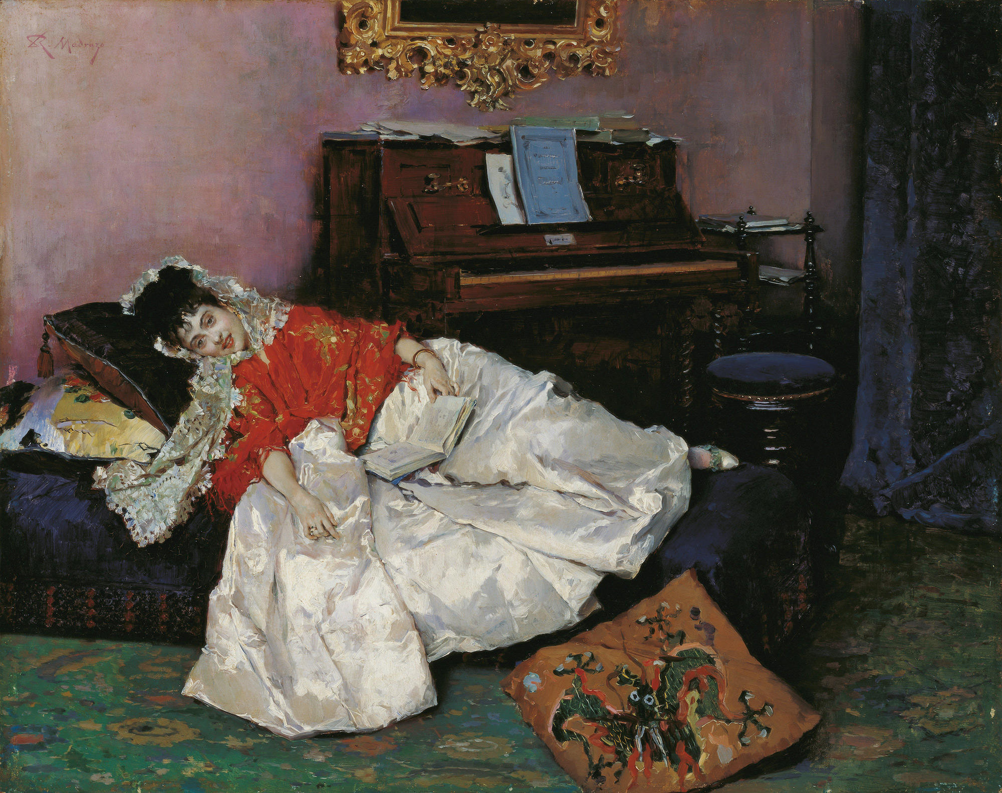 閱讀（艾琳·馬森） by Raimundo de Madrazo y Garreta - 1880-1885左右 - 56 x 45 cm 