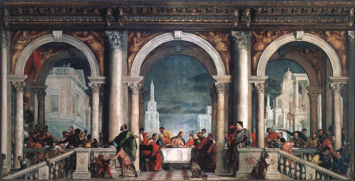 レビ家の饗宴 by Paolo Veronese - 1573年 - 5.55 m x 13 m 
