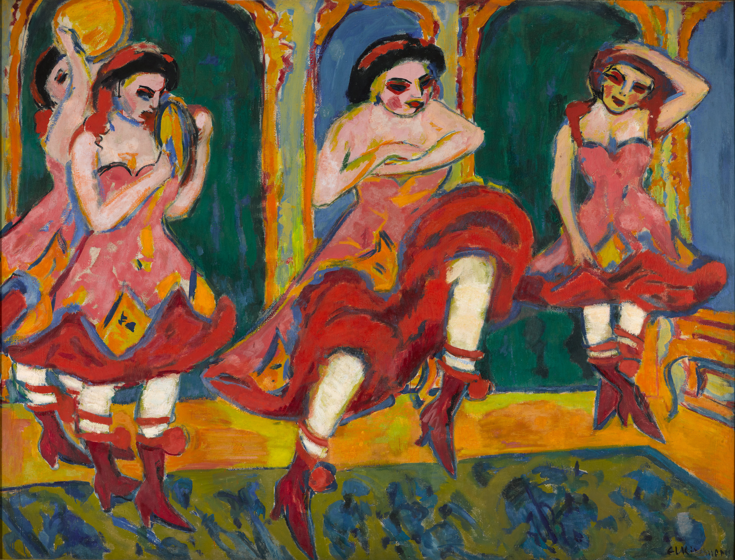 Čardášové tanečnice by Ernst Ludwig Kirchner - 1908 - 1920 - 223,2 x 172,2 cm 