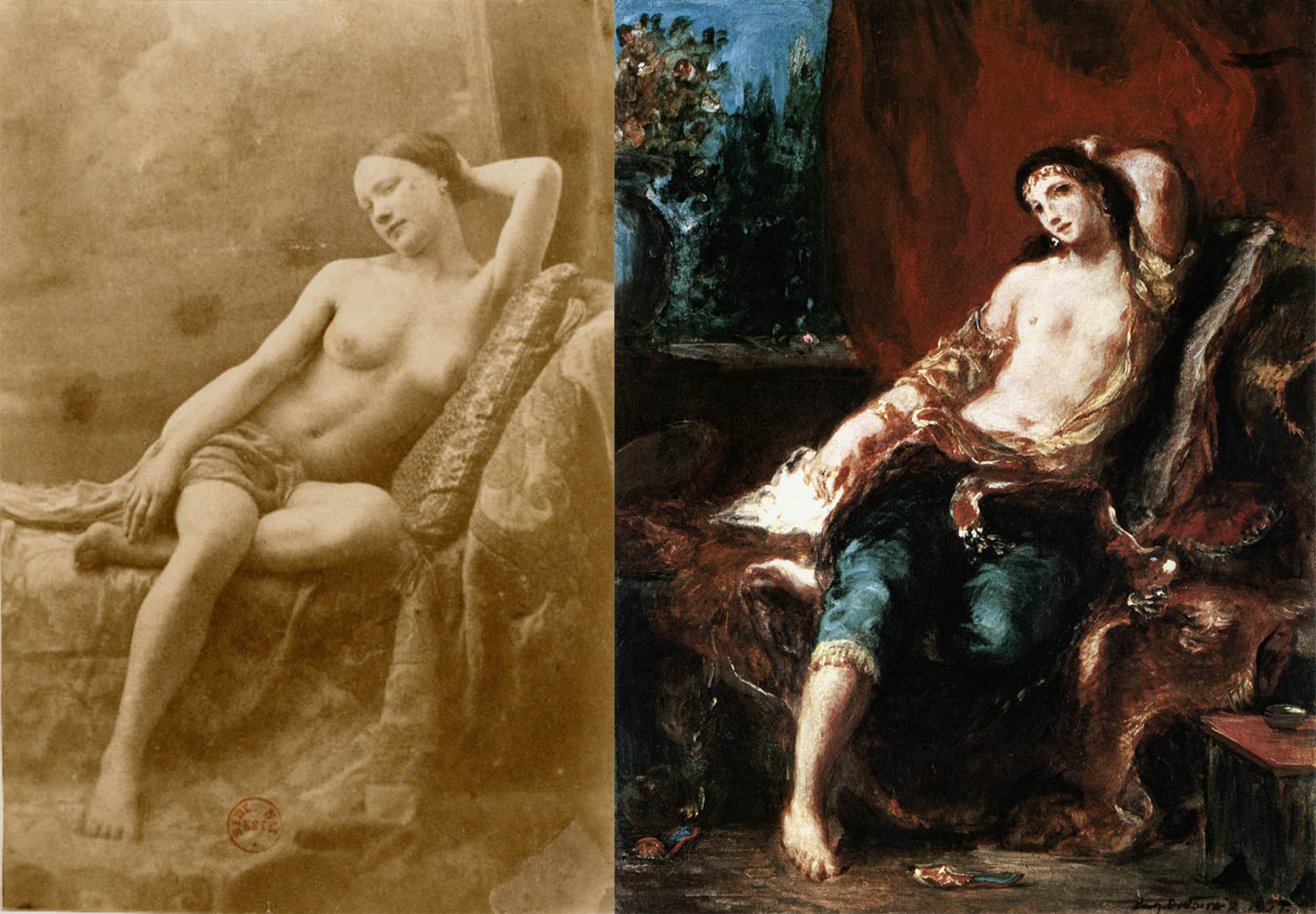 Odalisqué / Odalisqué by Eugène Durieu / Eugène Delacroix - 1833/1857 Private Sammlung