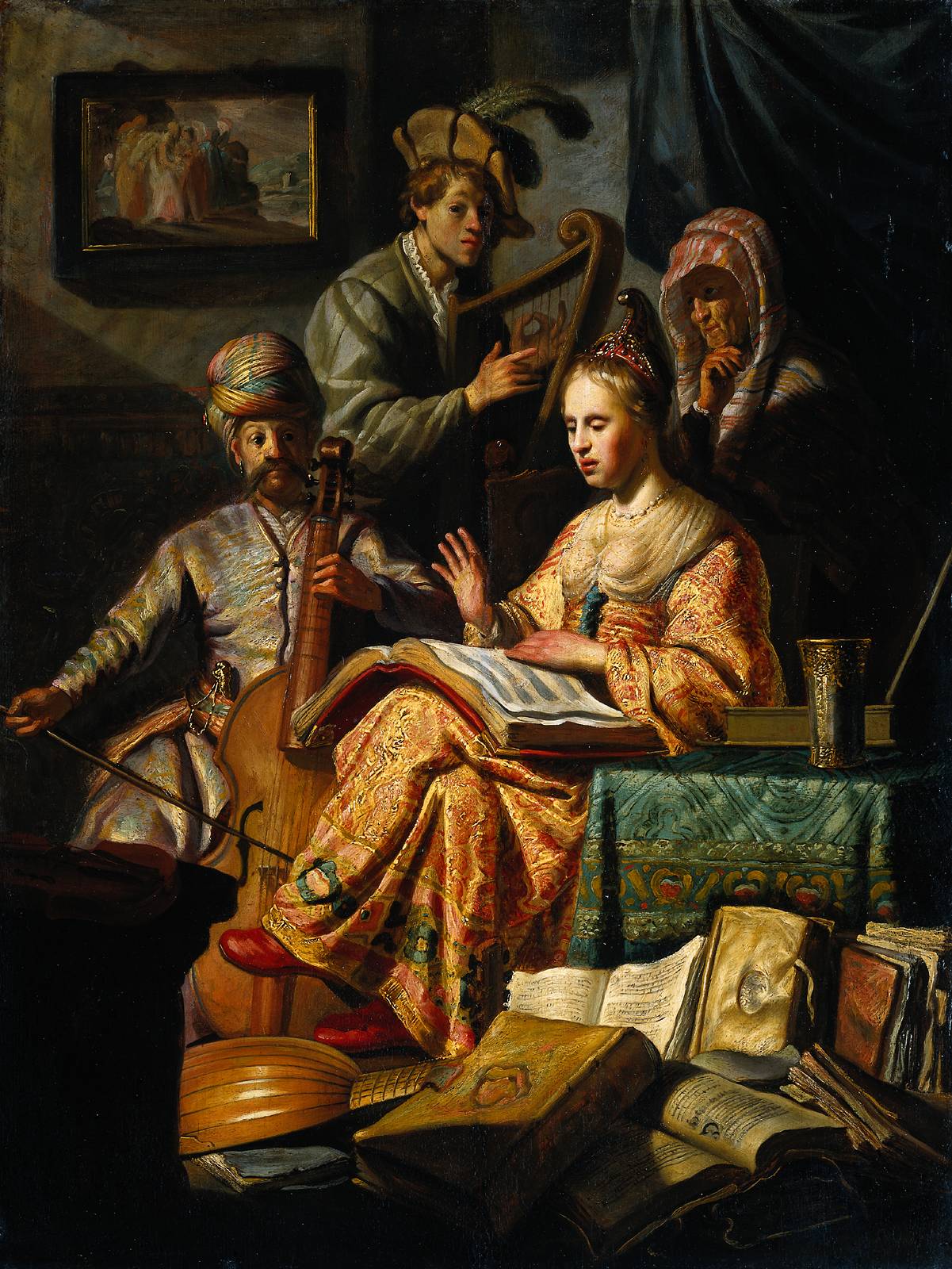 Společnost hudebníků by Rembrandt van Rijn - 1626 - 64 x 48 cm 