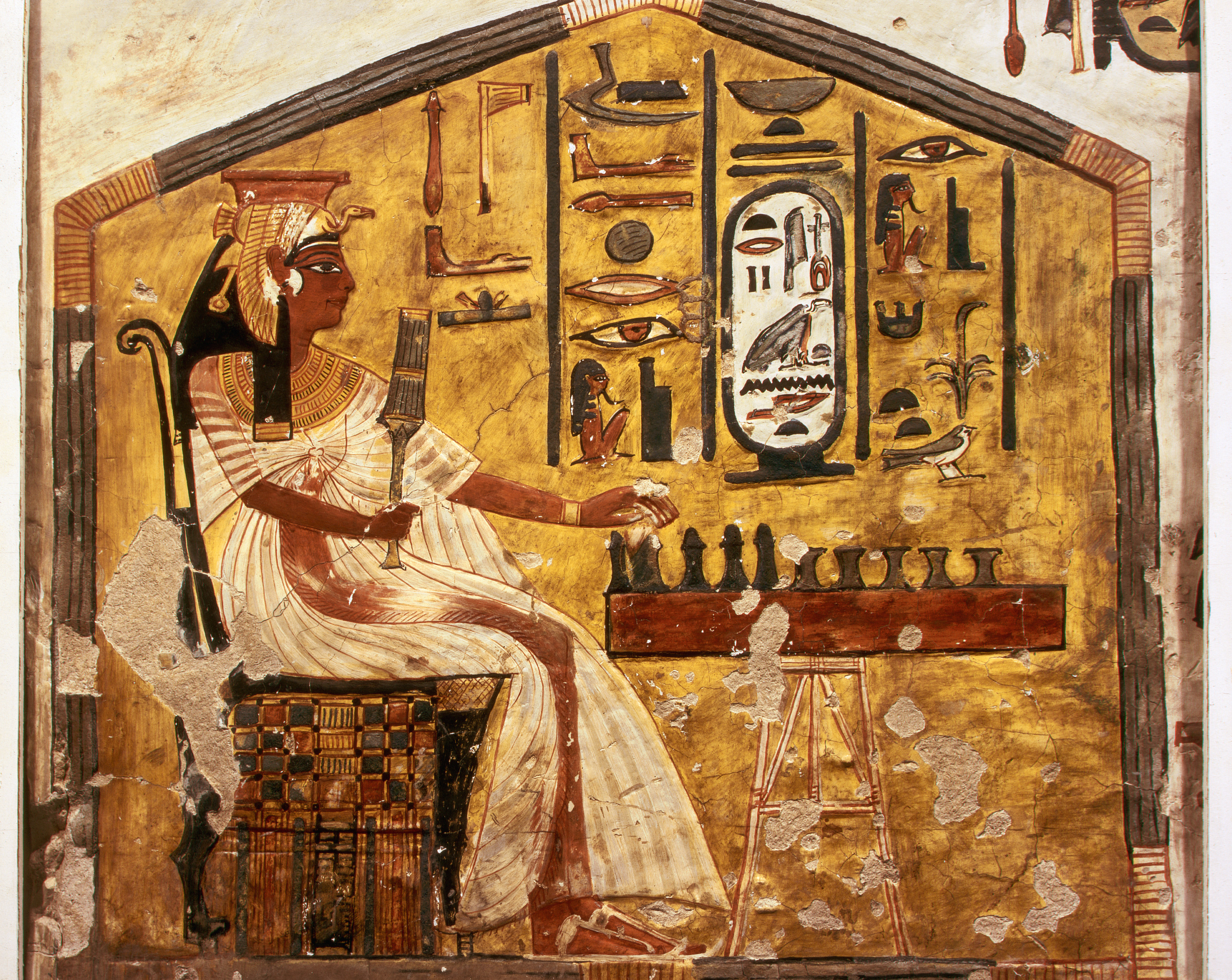Queen Playing Senet by Unknown Artist - c. 1255 BC Tomb of Nefertari