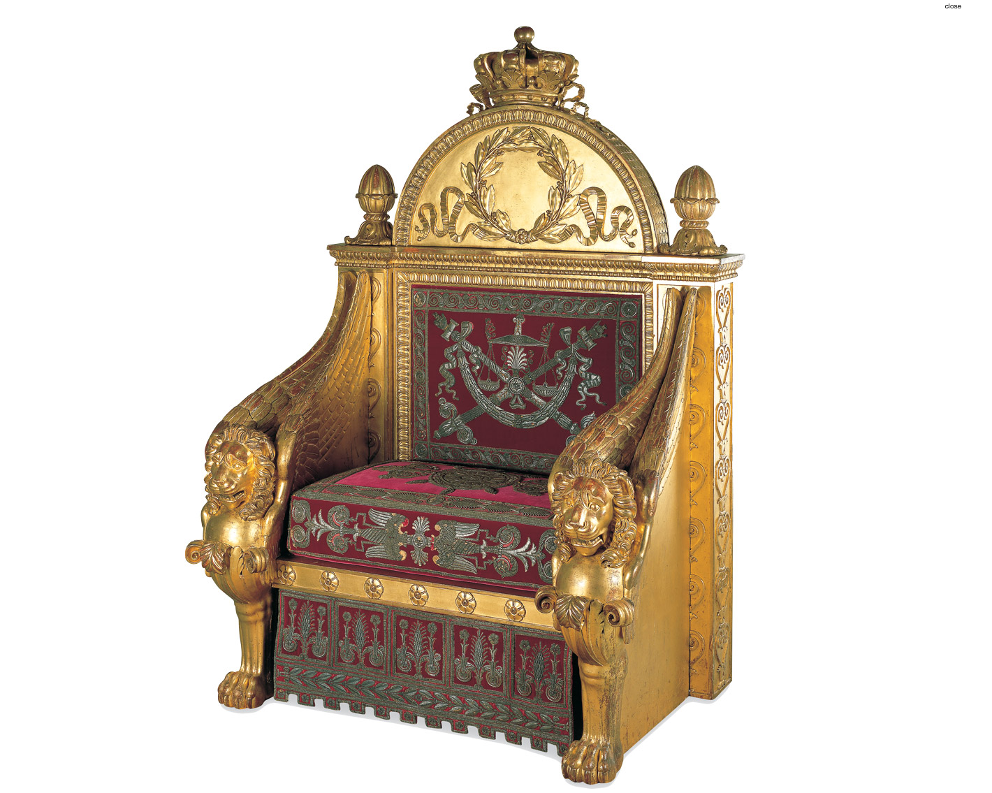 Napoleon's Throne by Bernard Poyet, François-Honoré-Georges Jacob-Desmalter, Augustin François André Picot - 1805 - 160 cm x 110 cm x 82 cm Musée des Arts Décoratifs
