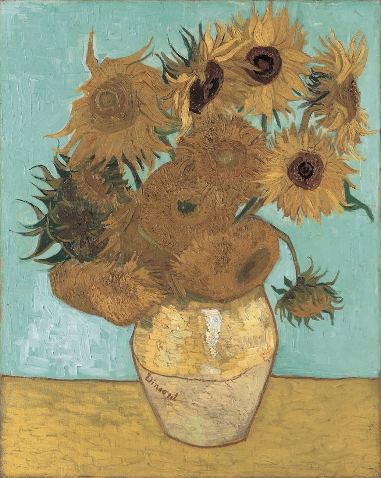 Vase with Twelve Sunflowers by Vincent van Gogh - 1888-1889 - 71 x 91 cm Neue Pinakothek