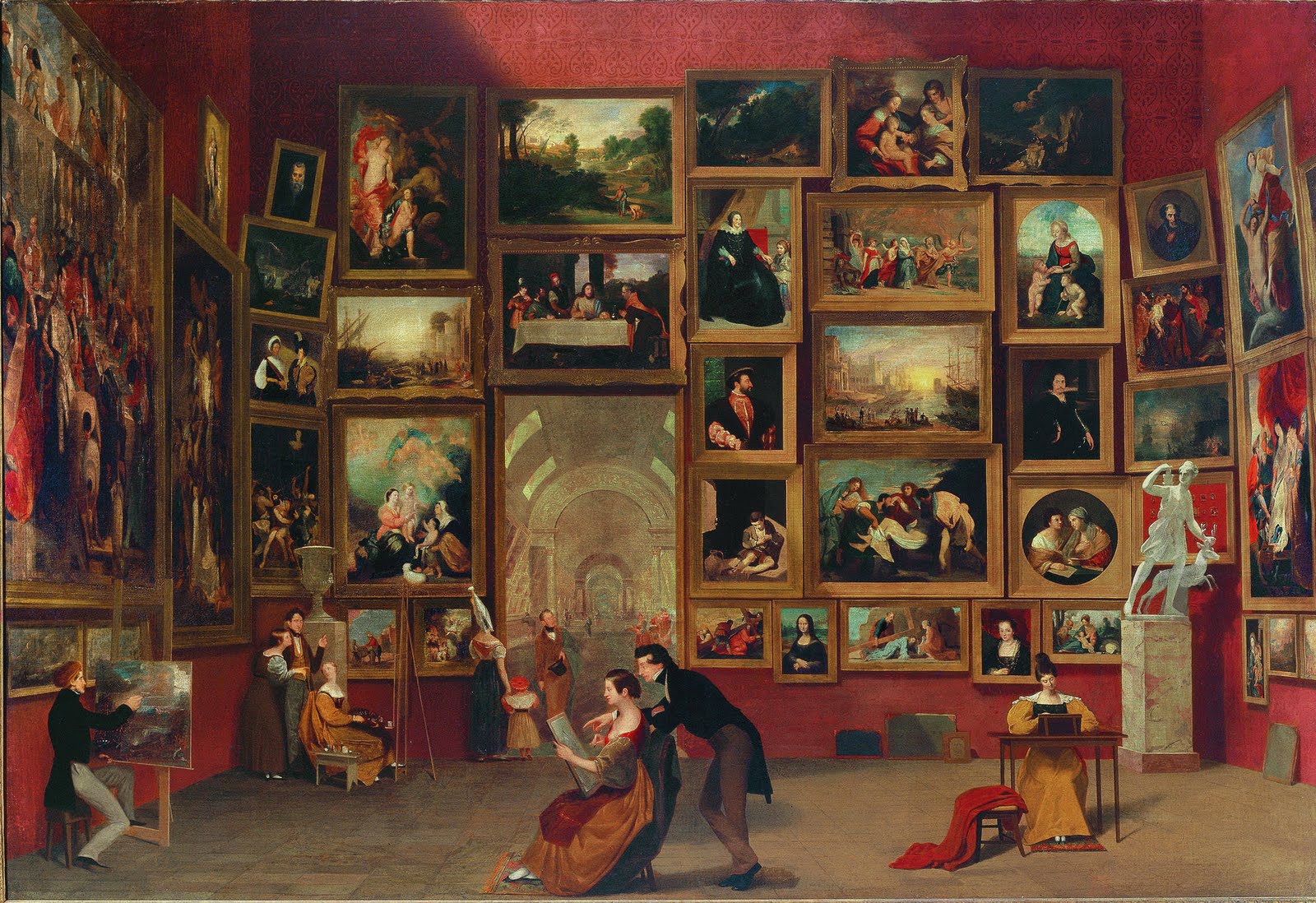 The Gallery of the Louvre by Samuel F. B. Morse - 1831-1833 - 187.3 x 274.3 cm Terra Foundation for American Art
