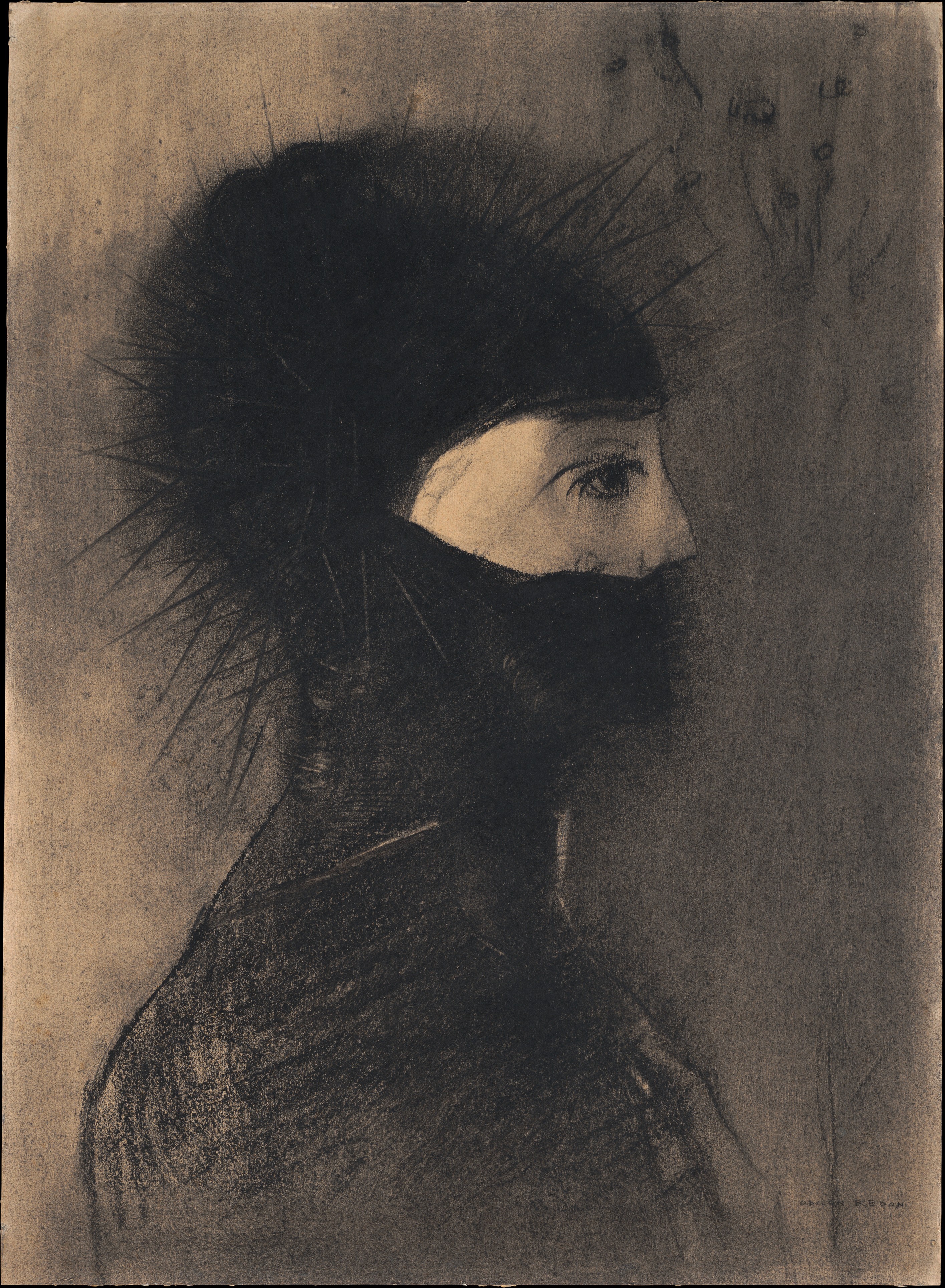Páncél by Odilon Redon - 1891 - 50.7 x 36.8 cm 