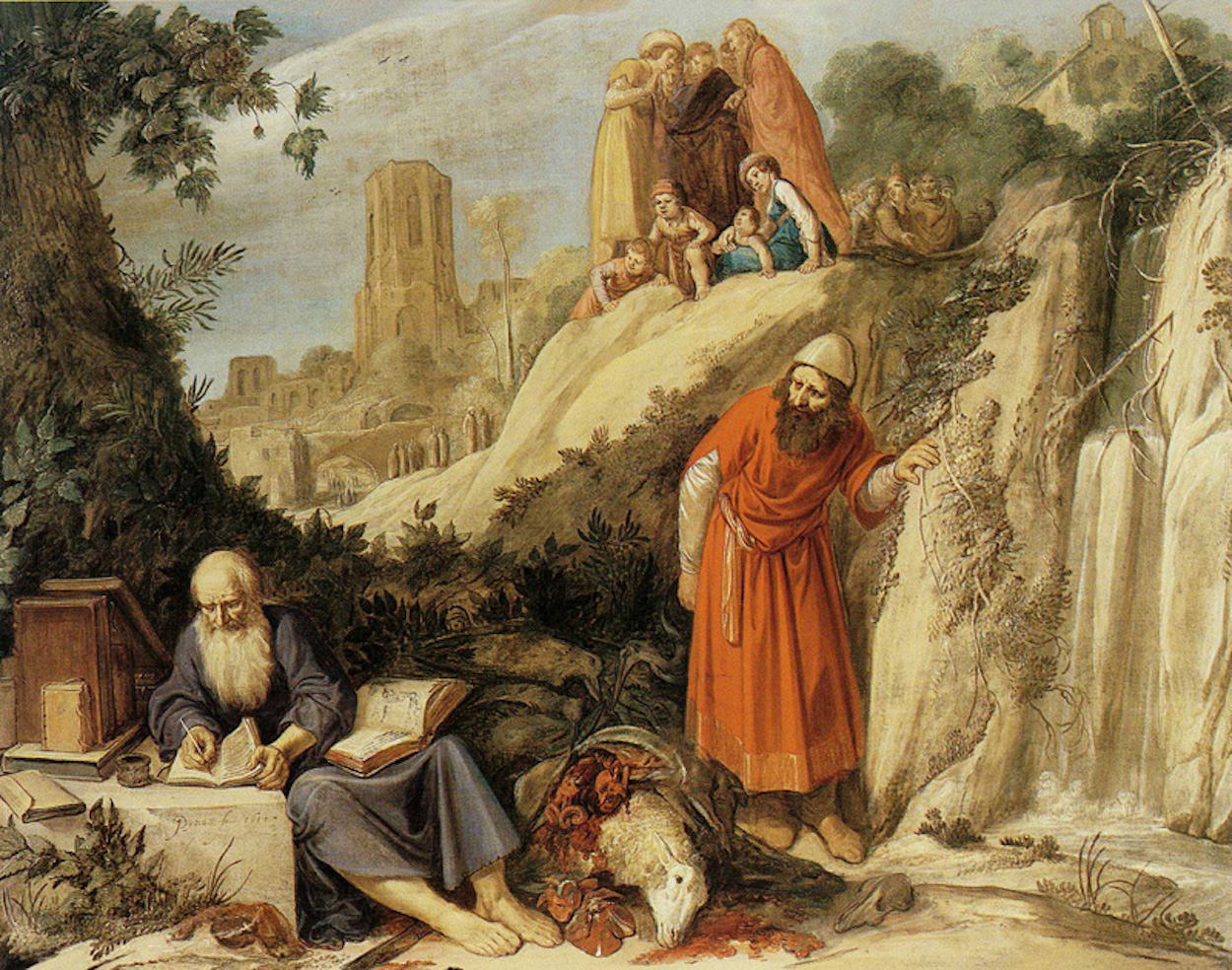 Hipokrat Abdera’da Demokritus’u ziyaret ediyor by Jan Pynas - 1614 
